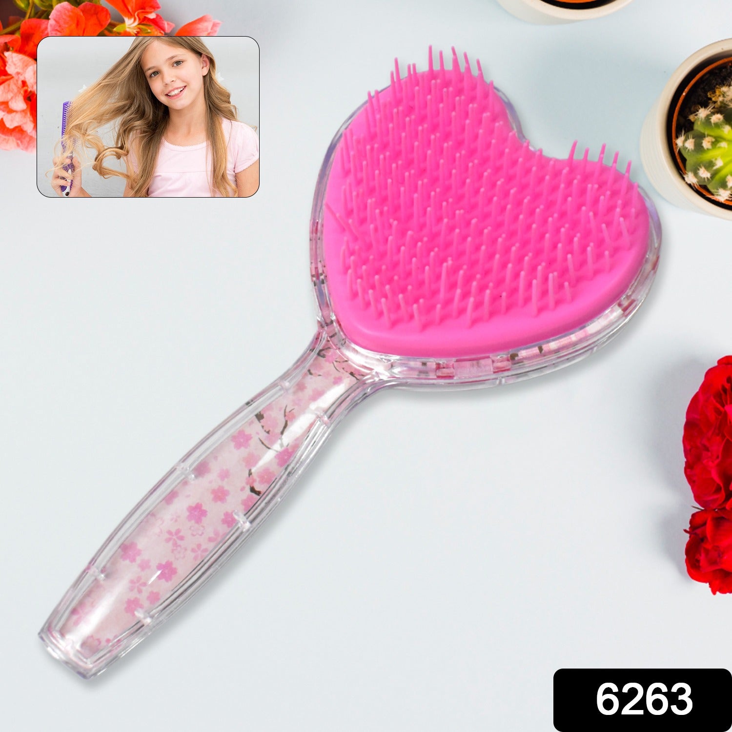 Heart Shape Hair Brush Massage Shower Comb (1 Pc), Hair accessories - Shivani Jaswal Heart Shape Hair Brush Massage Shower Comb (1 Pc), Hair accessories