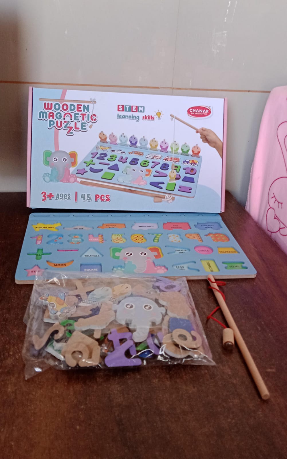 Wooden Number Puzzle Match Board and magnetic rod - Shivani Jaswal Wooden Number Puzzle Match Board and magnetic rod