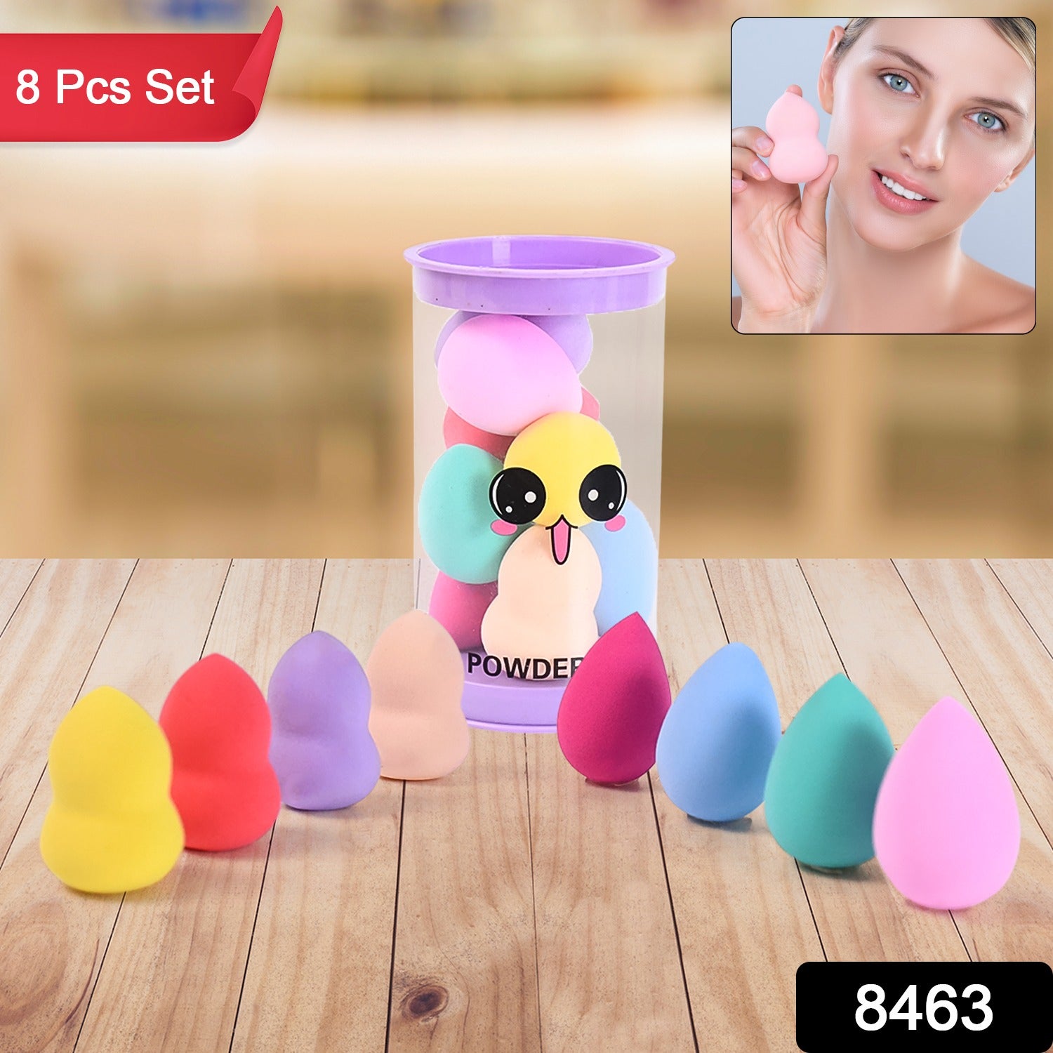 Makeup Beauty Powder Puff (8 Pcs Set / With Case / Mix Color) - Shivani Jaswal Makeup Beauty Powder Puff (8 Pcs Set / With Case / Mix Color)
