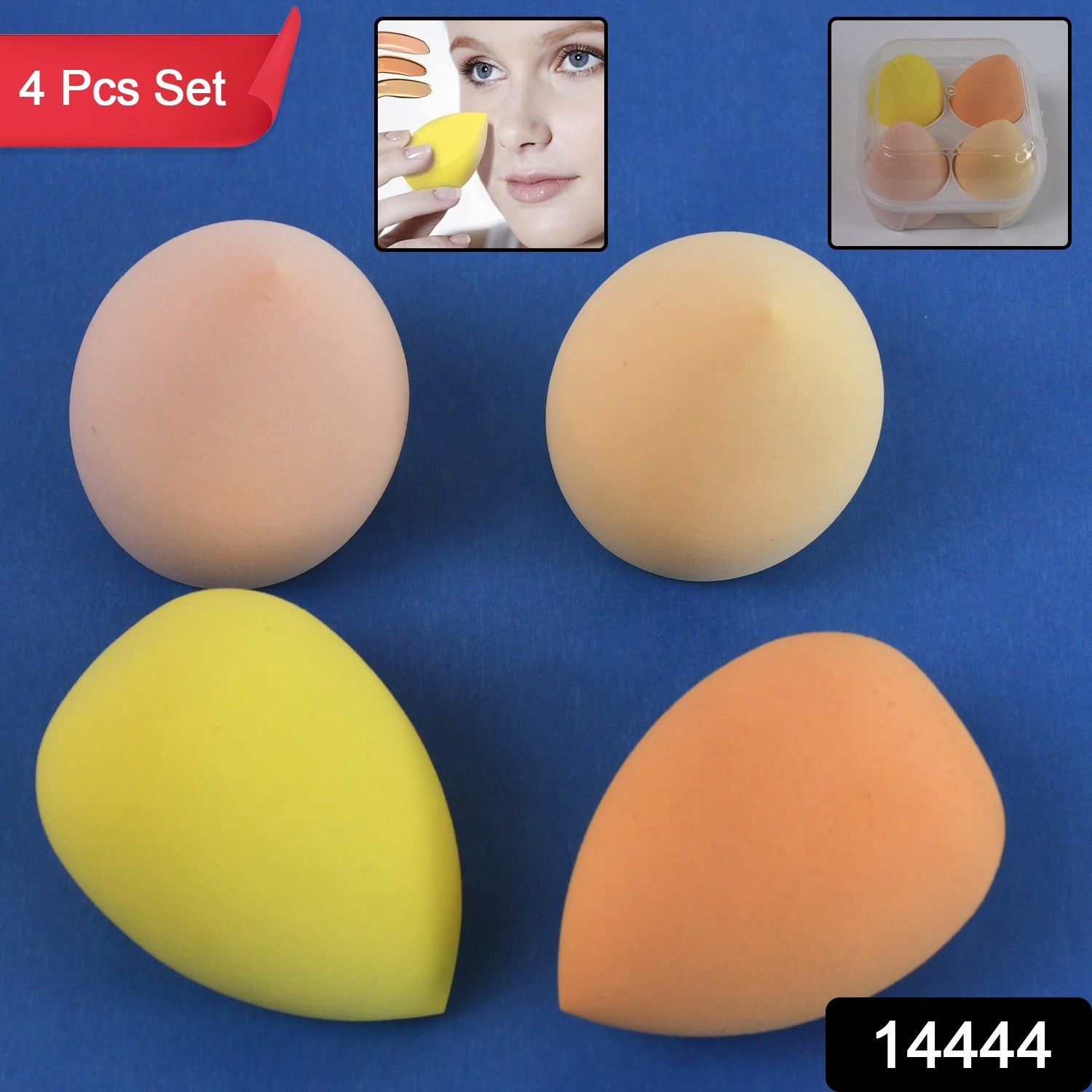 Makeup Sponges Set, Perfect for Liquid, Cream, and Powder (4 Pcs Set With Case) - Shivani Jaswal Makeup Sponges Set, Perfect for Liquid, Cream, and Powder (4 Pcs Set With Case)