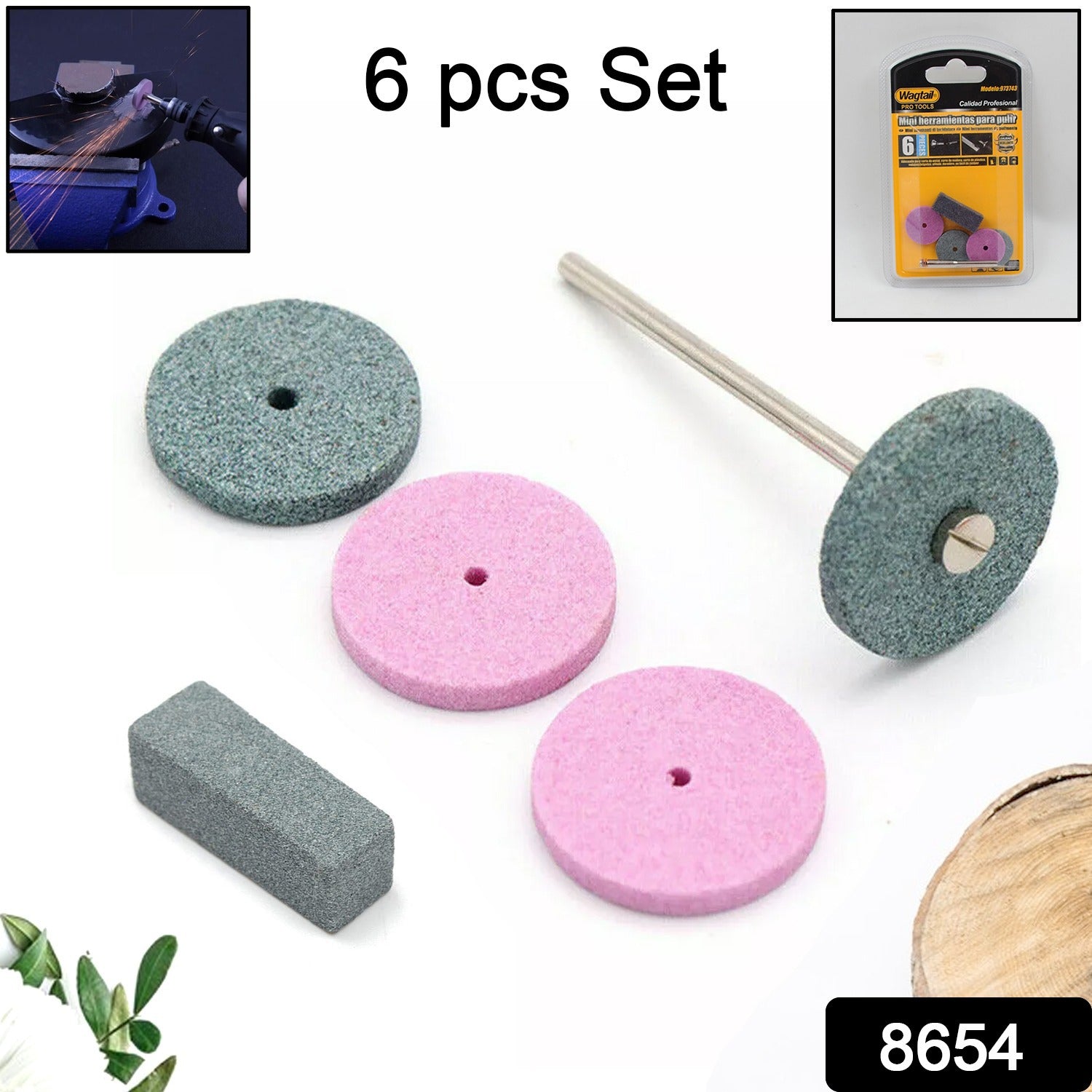 Mini Abrasive Wheel, Quickly Change Stone Mounted Grinding Wheel (6 Pcs Set) - Shivani Jaswal Mini Abrasive Wheel, Quickly Change Stone Mounted Grinding Wheel (6 Pcs Set)