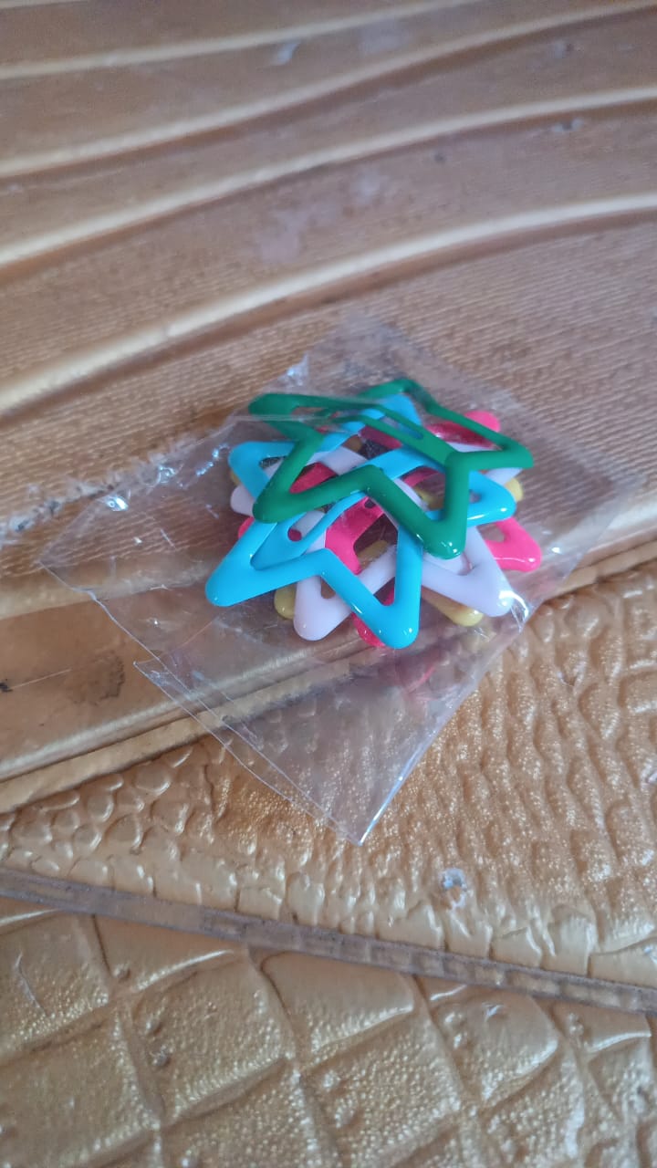 Metal Printed Star Shape Hair Clips (5 Pcs Set) - Shivani Jaswal Metal Printed Star Shape Hair Clips (5 Pcs Set)