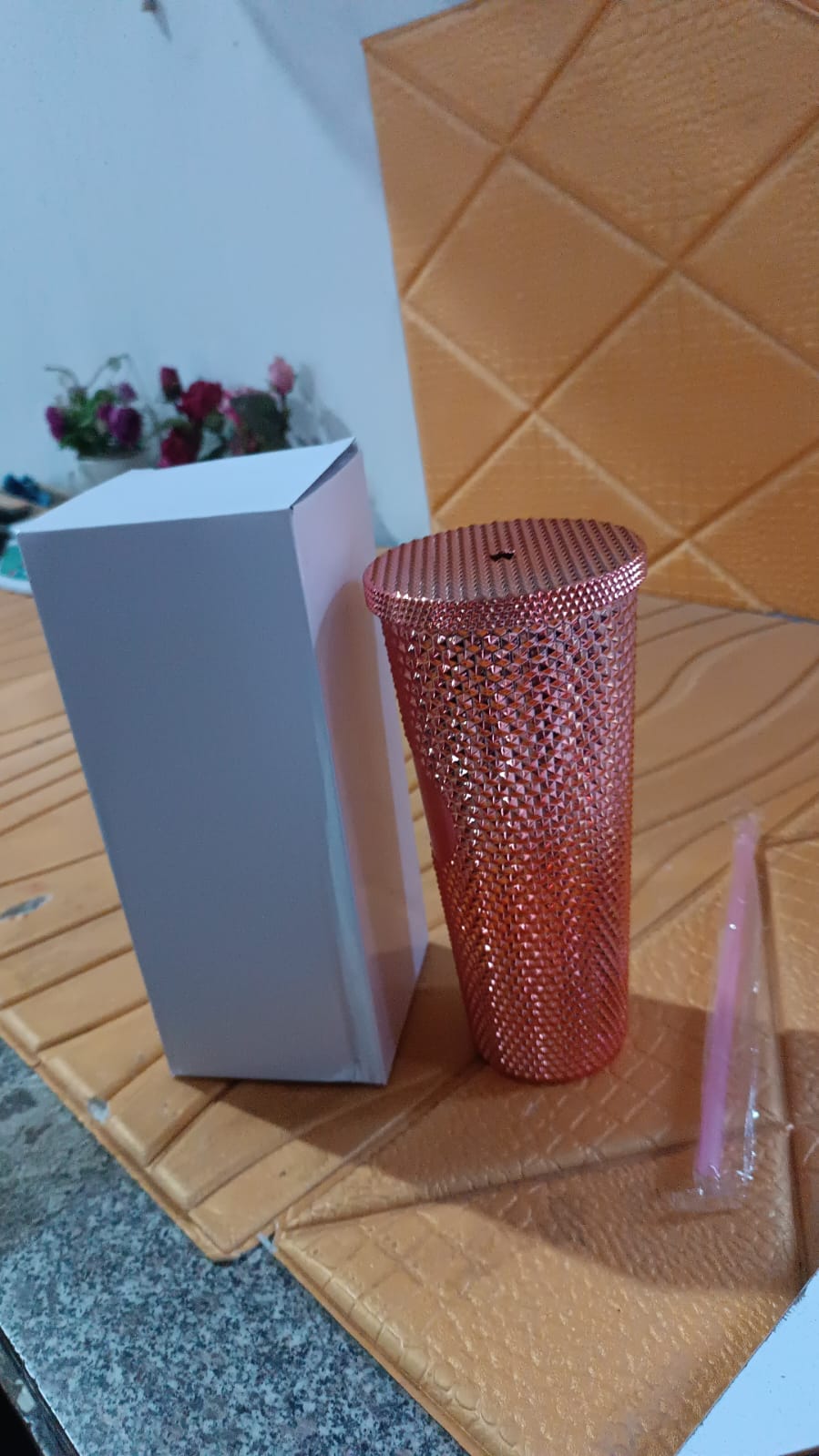 Studded Cup Tumbler Straw Lid - Plastic Double Walled Cold Cup for iced Coffee - Shivani Jaswal Studded Cup Tumbler Straw Lid - Plastic Double Walled Cold Cup for iced Coffee