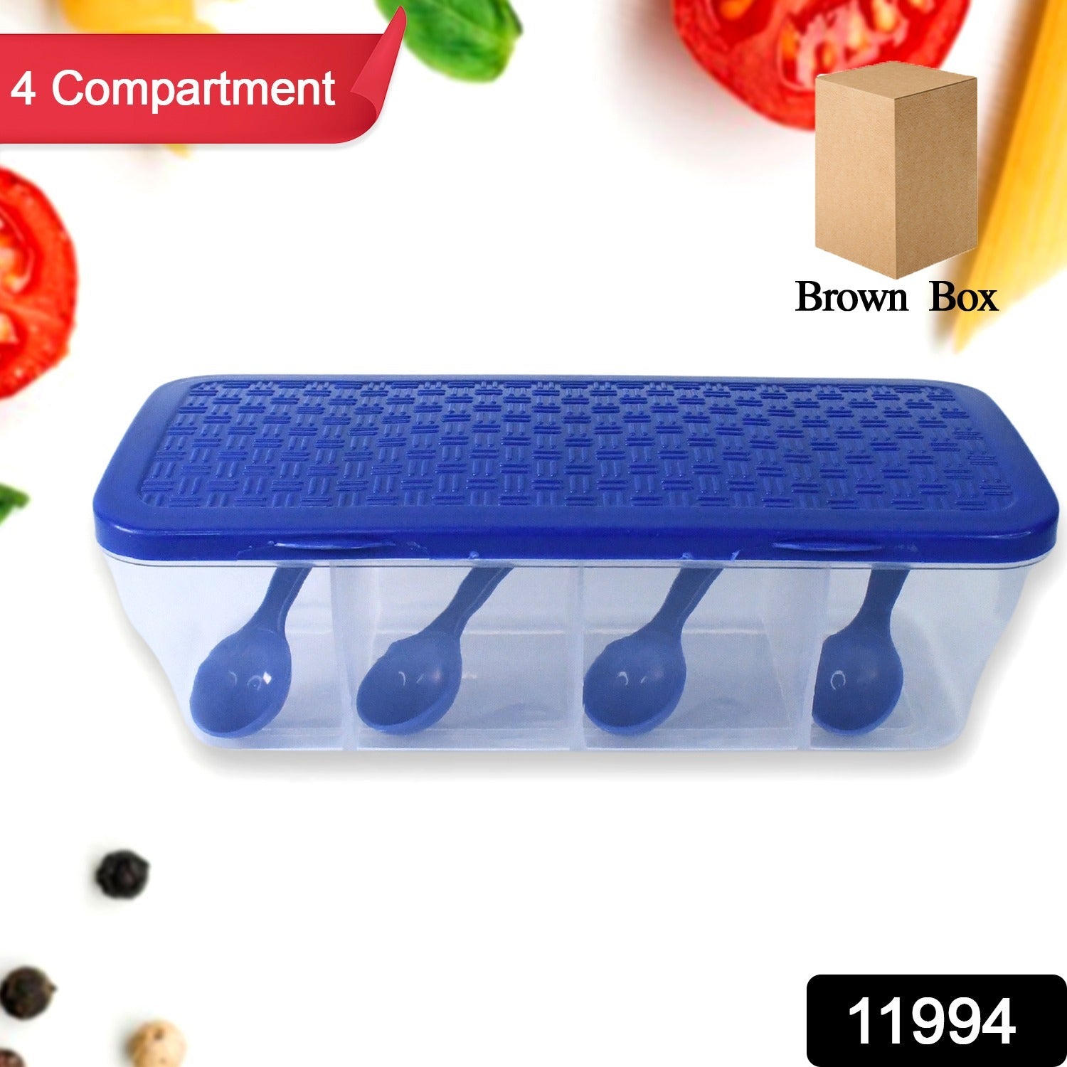 Kitchen Multipurpose Air-tight 4 Sections Storage Containers / Masala Box (1 Set) - Shivani Jaswal Kitchen Multipurpose Air-tight 4 Sections Storage Containers / Masala Box (1 Set)