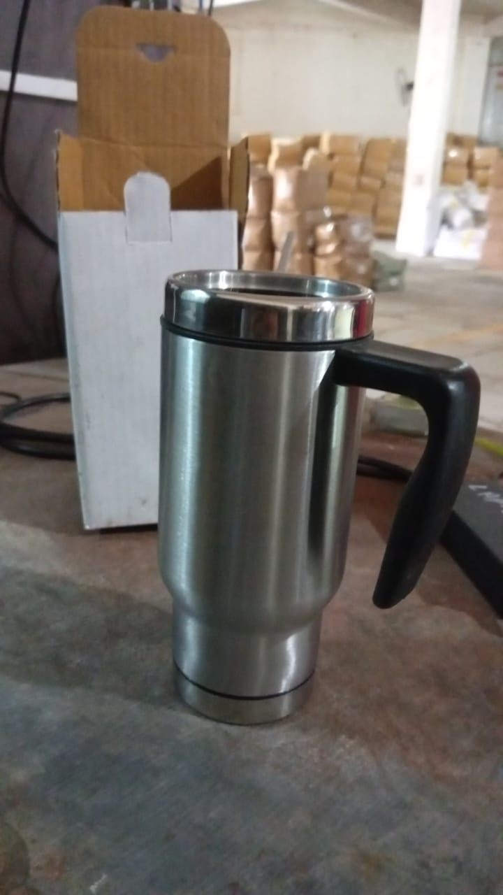 Stainless Steel Coffee Mug (1 Pc / With lid & Handle) - Shivani Jaswal Stainless Steel Coffee Mug (1 Pc / With lid & Handle)