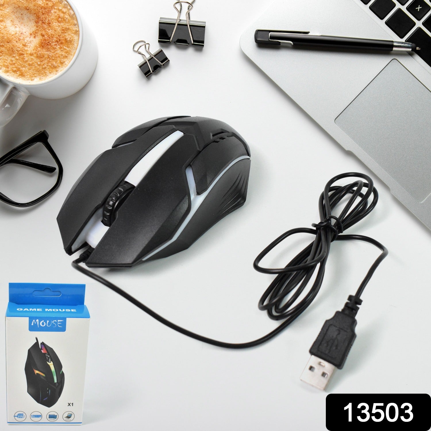 USB Wired Mouse, Ergonomic Design Gaming Mouse (1 Pc) - Shivani Jaswal USB Wired Mouse, Ergonomic Design Gaming Mouse (1 Pc)
