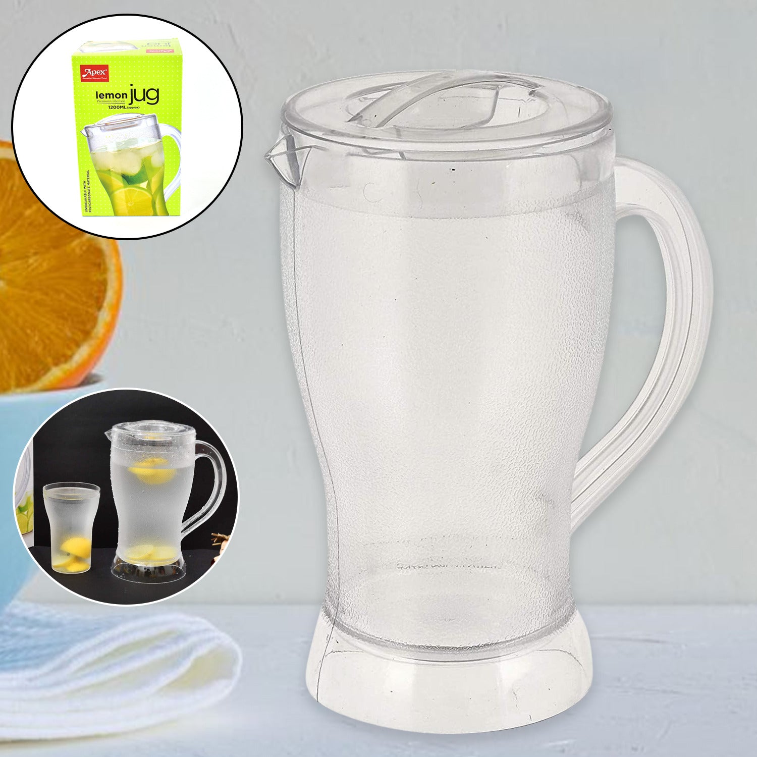 Apex Unbreakable Lemon Jug – 1200 ML (Approx / 1 Pc) - Shivani Jaswal Apex Unbreakable Lemon Jug – 1200 ML (Approx / 1 Pc)