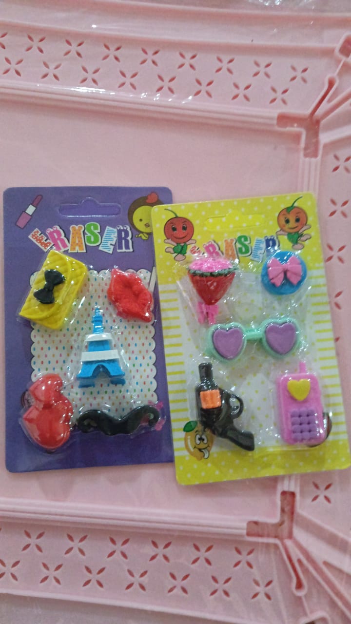 Fancy Colorful Eraser Set for Kids’ Parties & School (1 Set, Mixed Design) - Shivani Jaswal Fancy Colorful Eraser Set for Kids’ Parties & School (1 Set, Mixed Design)