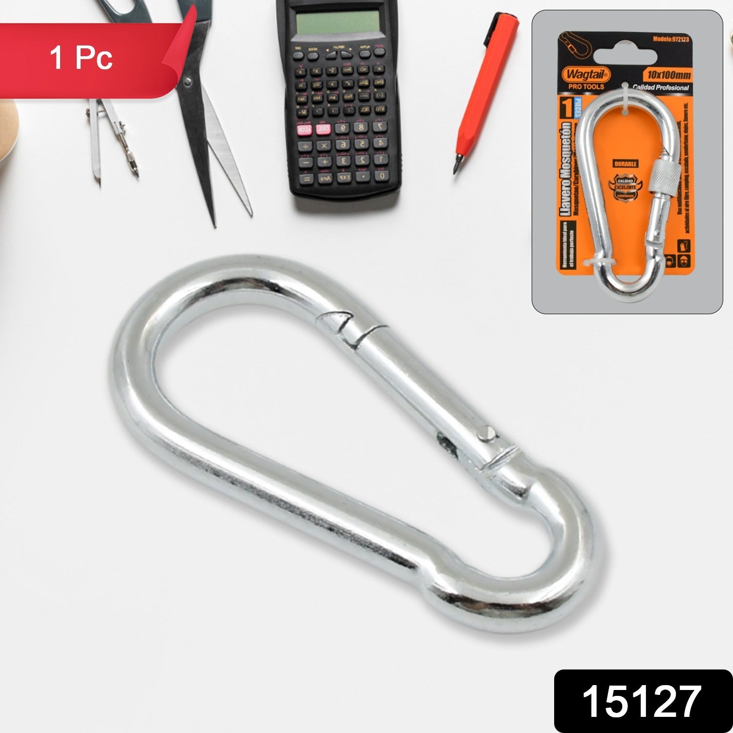 Snap Hook With Screw-Stainless Steel Snap Hook Clip Heavy Duty, Carabiner Clip (10×100 MM / 1 Pc) - Shivani Jaswal Snap Hook With Screw-Stainless Steel Snap Hook Clip Heavy Duty, Carabiner Clip (10×100 MM / 1 Pc)