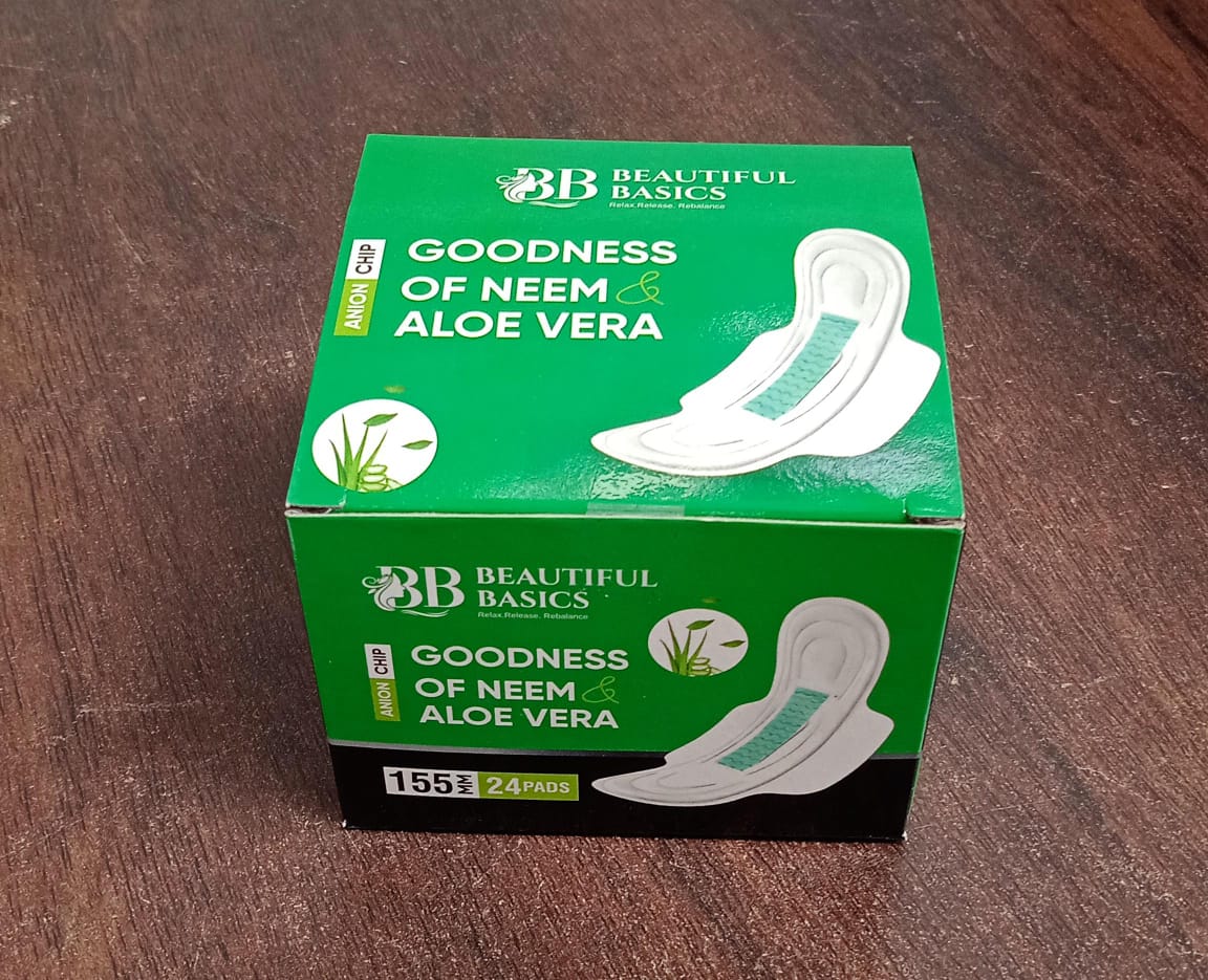 Sanitary Pantyliner with Neem & Aloe Vera, Ultra Thin, PH Balanced, Antibacterial (24 Pads, 155mm) - Shivani Jaswal Sanitary Pantyliner with Neem & Aloe Vera, Ultra Thin, PH Balanced, Antibacterial (24 Pads, 155mm)