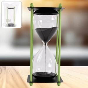 Glass & Stainless Steel Decorative Sand Timer 19 cm (1 Pc) (2 Minute Approx)