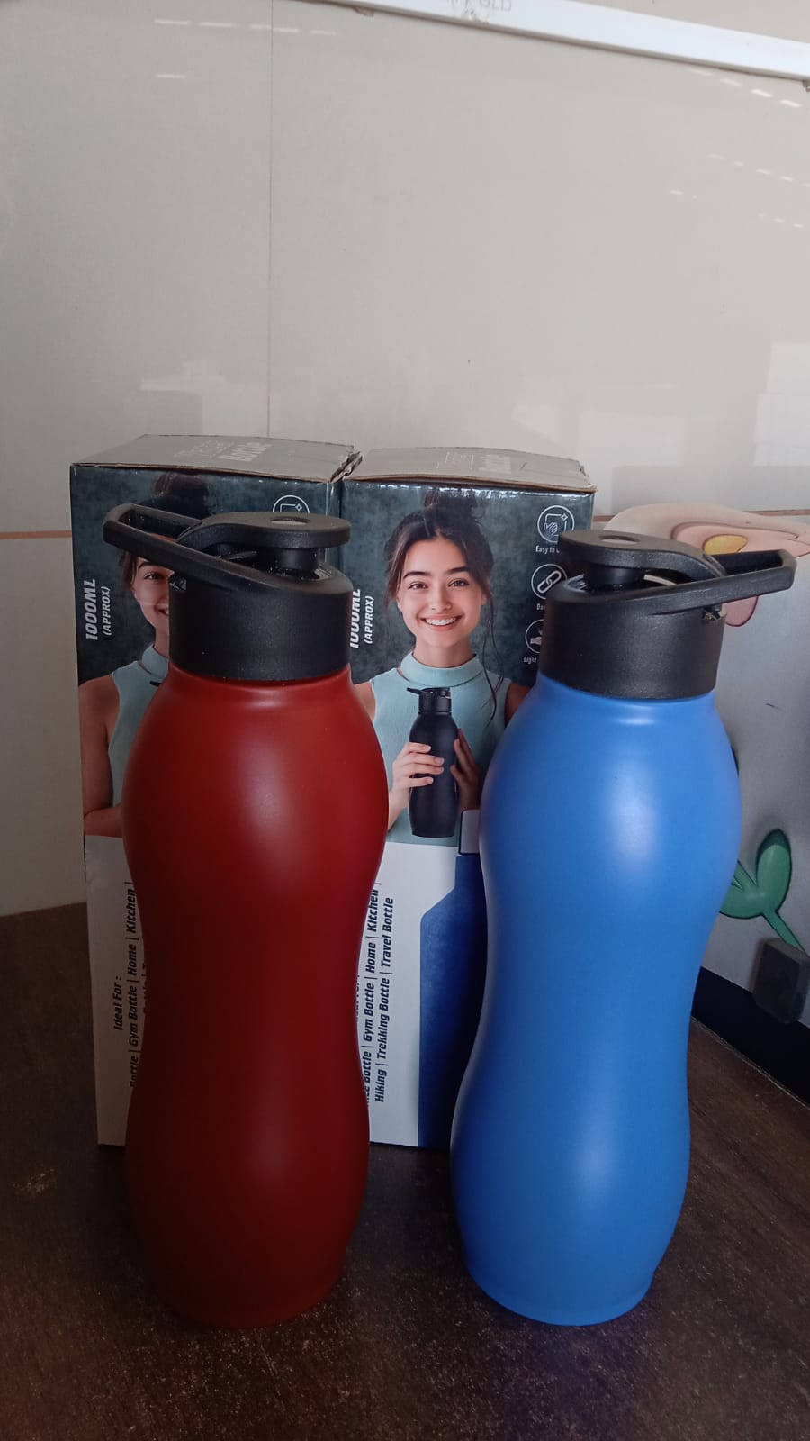 Stainless Steel Water Bottle (1000ML / Mix Colour / 1 Pc / Matte) - Shivani Jaswal Stainless Steel Water Bottle (1000ML / Mix Colour / 1 Pc / Matte)
