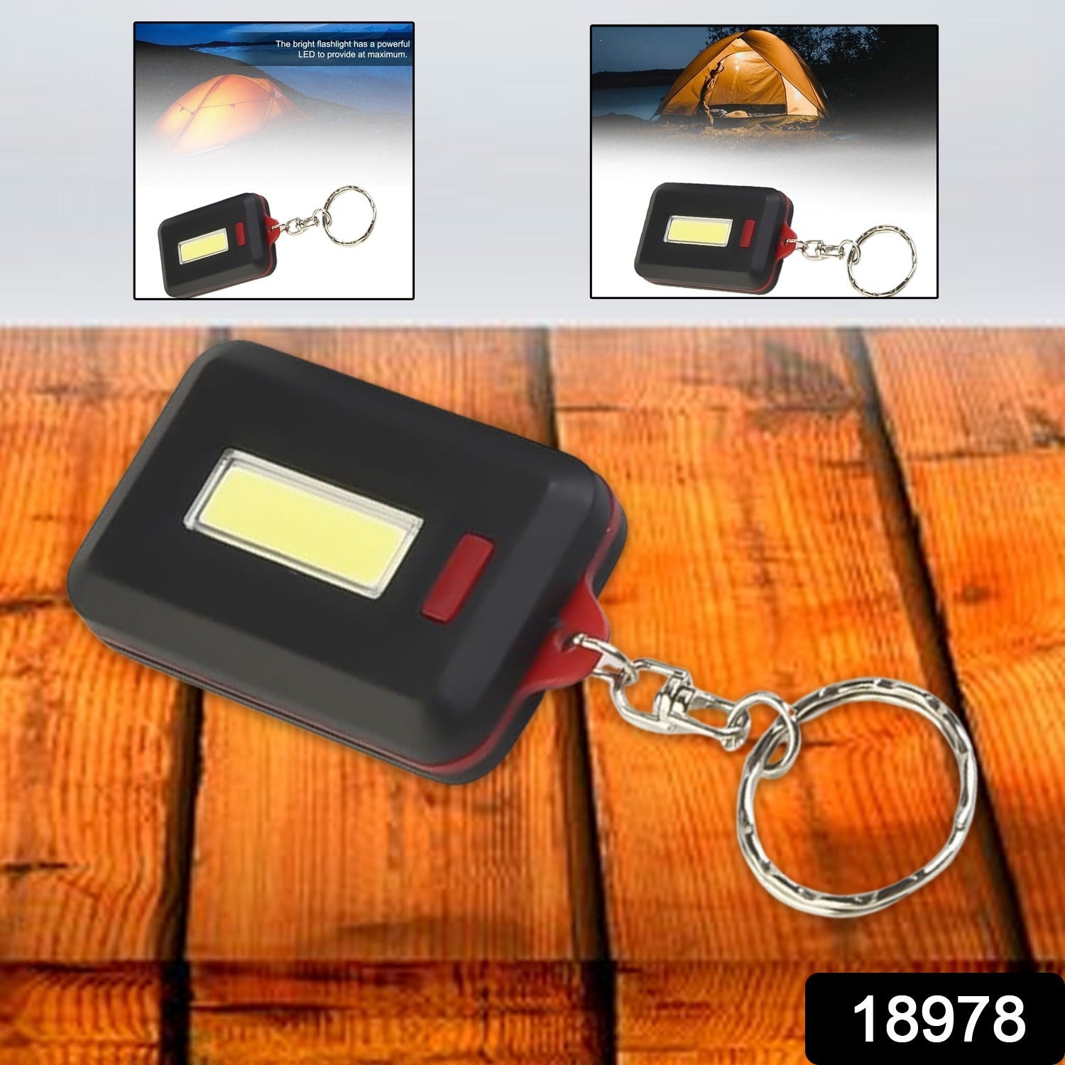 LED Keychain COB Light with Hook & Loop Sticker. 3 Light Modes (1 Pc / Battery Not Included) - Shivani Jaswal LED Keychain COB Light with Hook & Loop Sticker. 3 Light Modes (1 Pc / Battery Not Included)