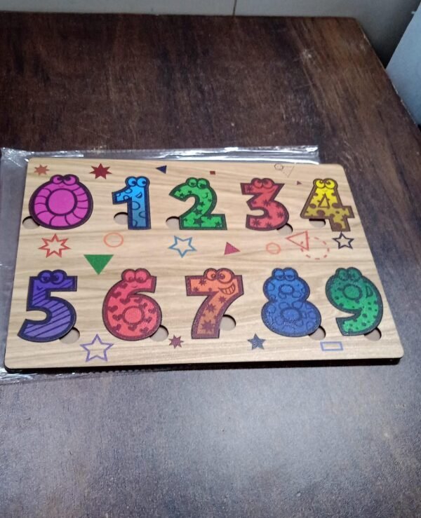 Wooden Number Puzzle Learning Educational Board (1 Set / 28Ã—20 Cm)