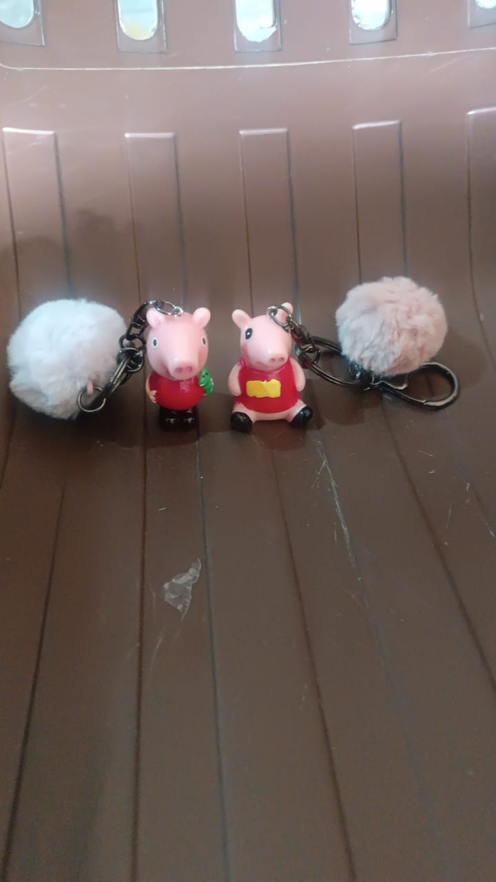 Cute Cartoon Keychain with Fluffy Pom (1 Pc / Mix Design) - Shivani Jaswal Cute Cartoon Keychain with Fluffy Pom (1 Pc / Mix Design)