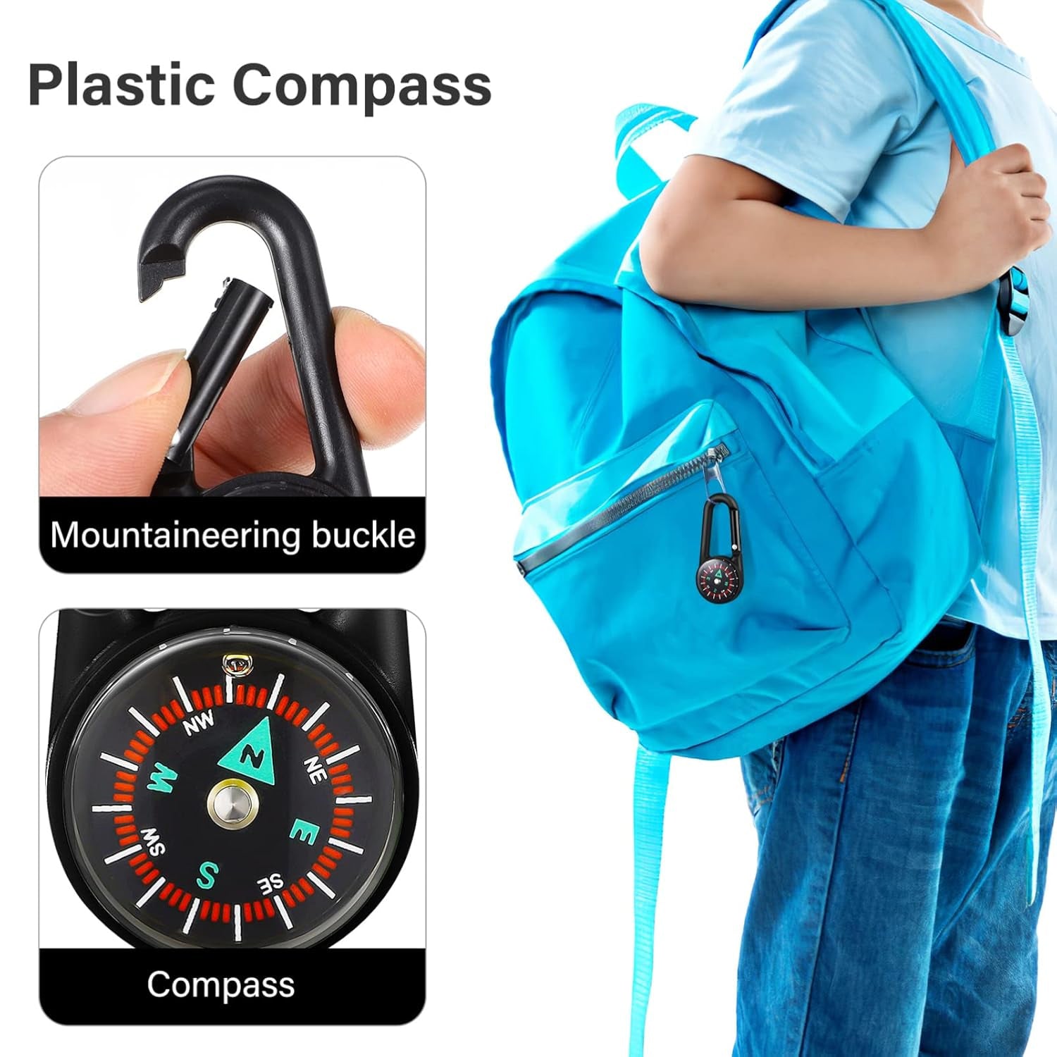 Clip Snap Hook Mini Compass (1 Pc / Mix Design) - Shivani Jaswal Clip Snap Hook Mini Compass (1 Pc / Mix Design)