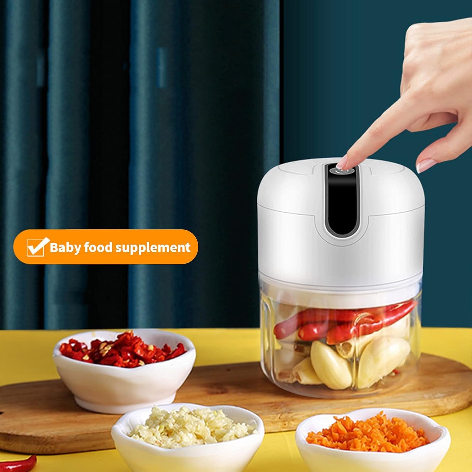 Wireless USB Rechargeable Mini Electric Garlic Machine / Chopper (250Ml) - Shivani Jaswal Wireless USB Rechargeable Mini Electric Garlic Machine / Chopper (250Ml)