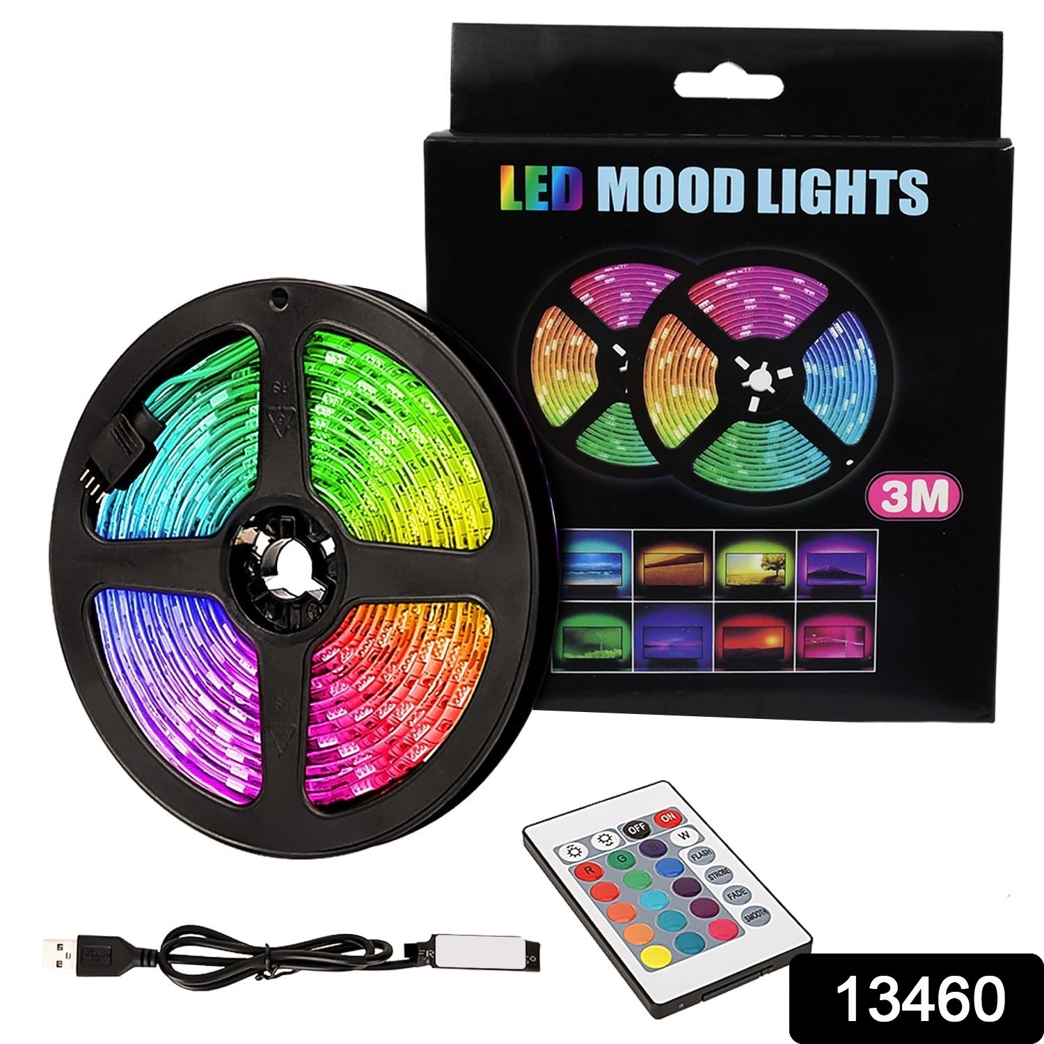 3M RGB LED Strip Lights, LED Mood Lights (1 Set) - Shivani Jaswal 3M RGB LED Strip Lights, LED Mood Lights (1 Set)
