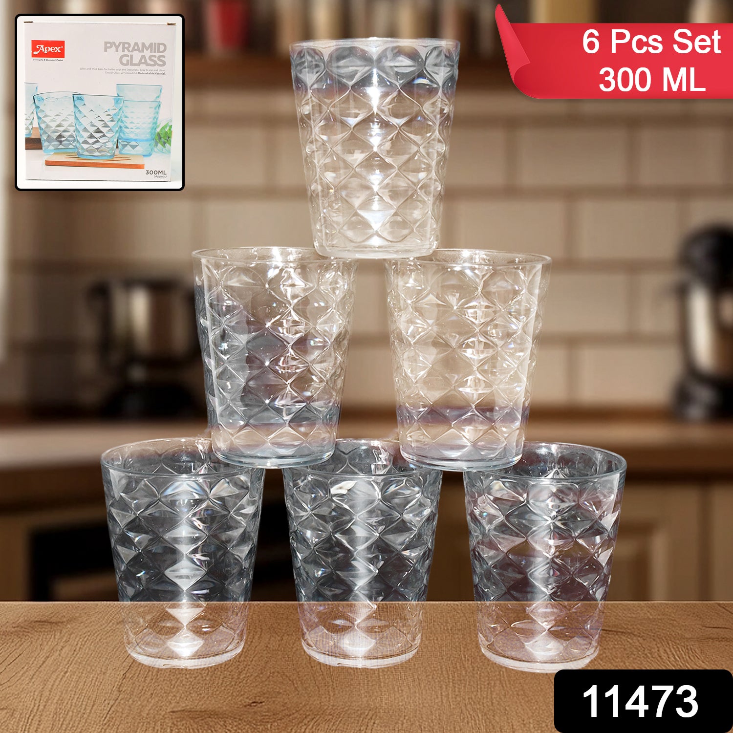 Apex Pyramid Ringo Plastic Glass – 300ml Approx | Durable, Crystal-Clear Tumbler - Shivani Jaswal Apex Pyramid Ringo Plastic Glass – 300ml Approx | Durable, Crystal-Clear Tumbler
