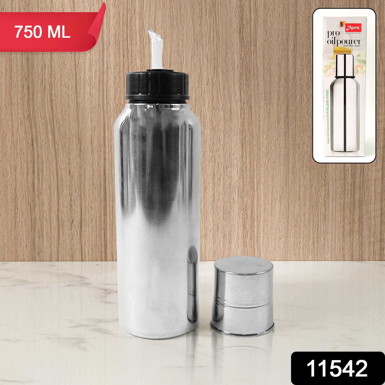Apex Pro Stainless Steel Oil Pourer – 750ml (1 Pc) - Shivani Jaswal Apex Pro Stainless Steel Oil Pourer – 750ml (1 Pc)