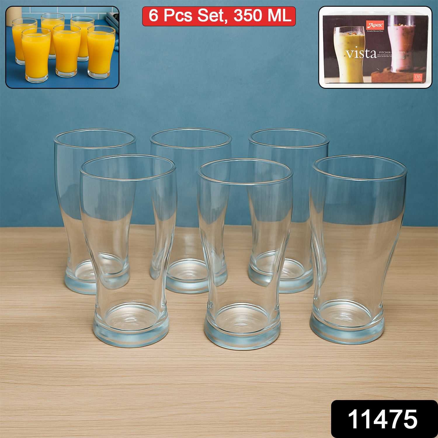 Apex Vista Unbreakable Pitcher Glass Set – 350 ML (Approx) | 6-Piece - Shivani Jaswal Apex Vista Unbreakable Pitcher Glass Set – 350 ML (Approx) | 6-Piece