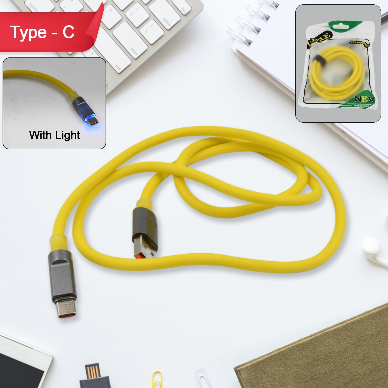Type C data cable Fast Charging With Light (1 Mtr. / 1 Pc) - Shivani Jaswal Type C data cable Fast Charging With Light (1 Mtr. / 1 Pc)