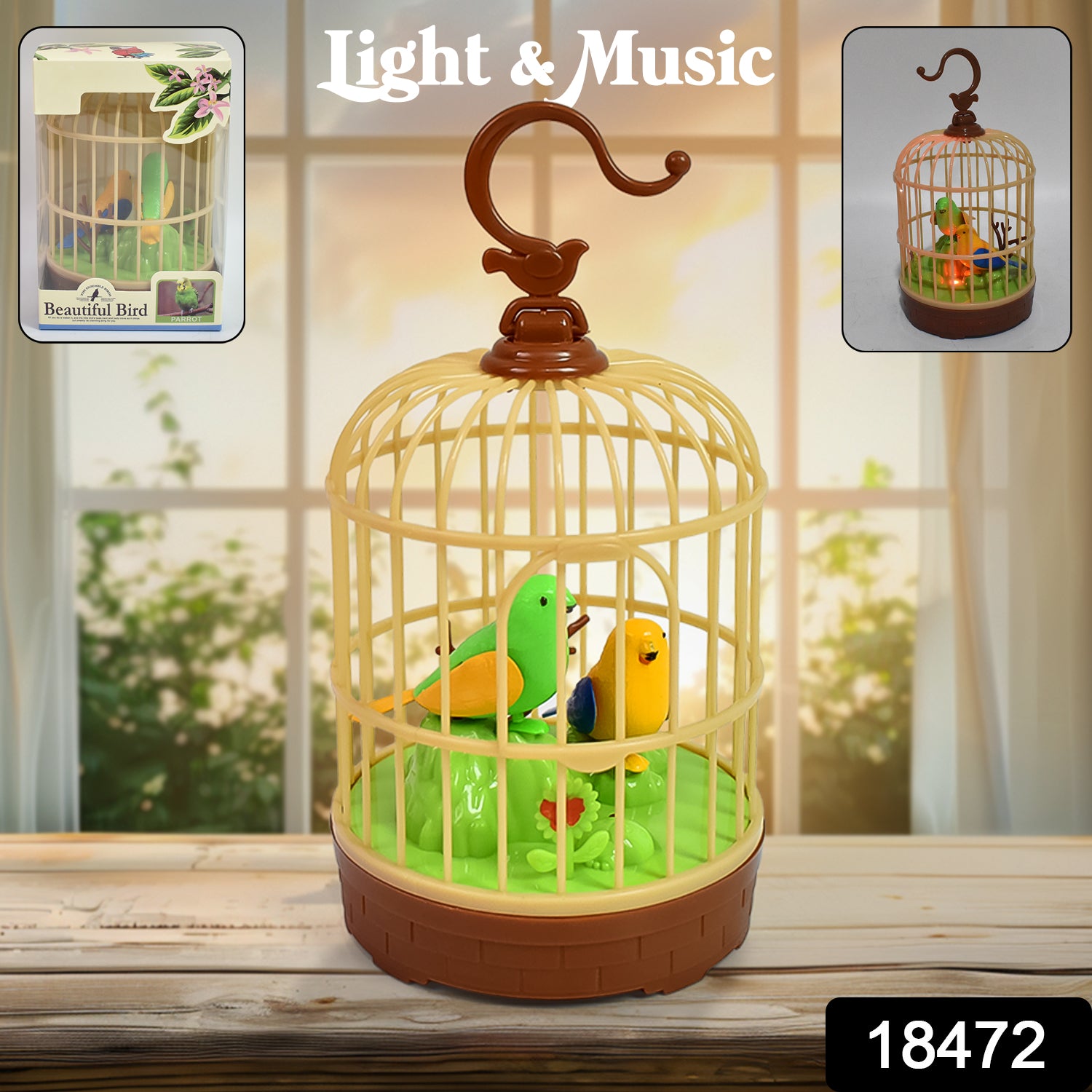 Sound Activated Chirping Bird in Hanging Cage, Beautiful Pinjra Bird Toy (1 Pc / Battery Not Operated) - Shivani Jaswal Sound Activated Chirping Bird in Hanging Cage, Beautiful Pinjra Bird Toy (1 Pc / Battery Not Operated)