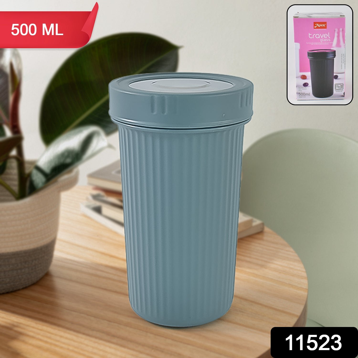 Apex Double Wall Inner Steel Travel Glass (500ml) Approx (1 Pc / Mix Color) - Shivani Jaswal Apex Double Wall Inner Steel Travel Glass (500ml) Approx (1 Pc / Mix Color)