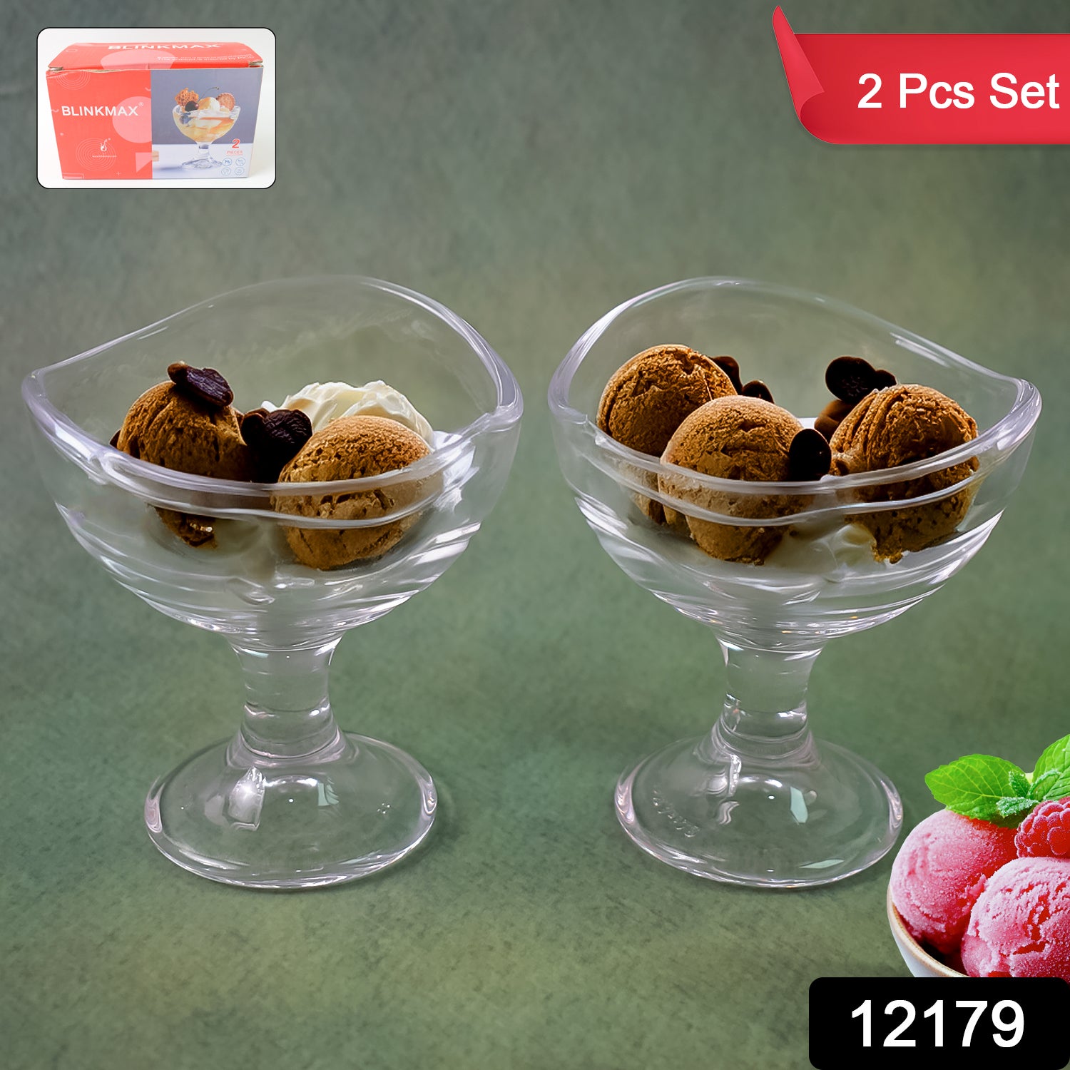 Glass Footed Dessert Bowl, Ice Cream Cup (2 Pcs Set) - Shivani Jaswal Glass Footed Dessert Bowl, Ice Cream Cup (2 Pcs Set)