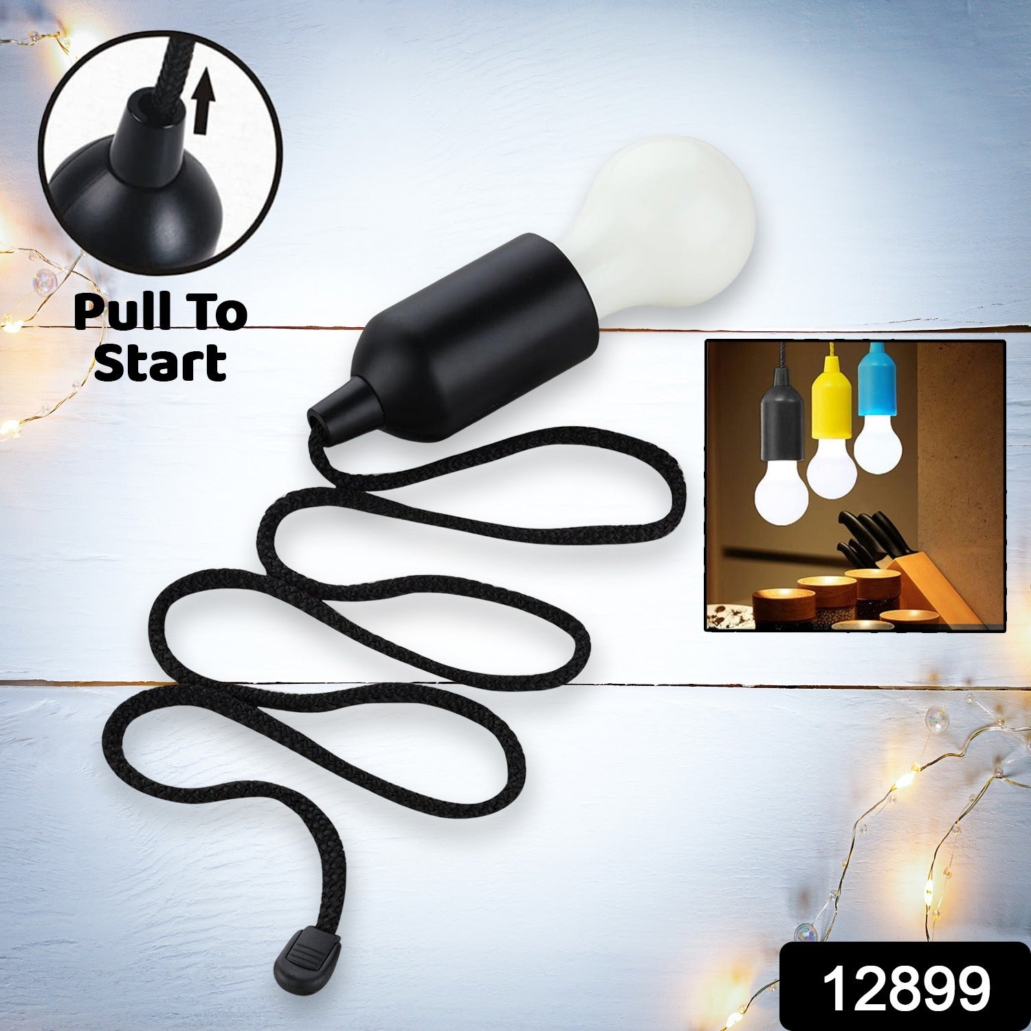 LED Pull Cord Light – Hanging Black LED Bulb (1 Pc) - Shivani Jaswal LED Pull Cord Light – Hanging Black LED Bulb (1 Pc)