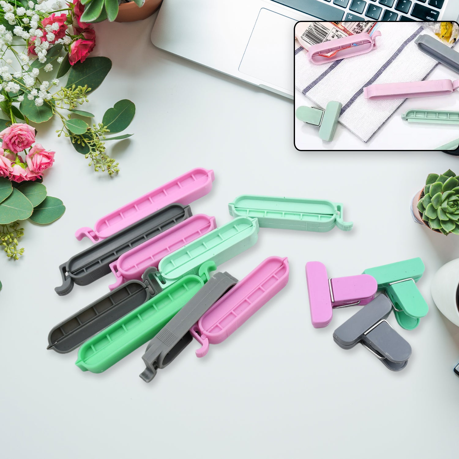 12 Pieces Food Clips, Plastic Food Bag Clips Reusable Bag Clips for Food Storage Colorful Sealing Clips for Snack, Coffee, Home, Kitchen, Travel, Camping - Shivani Jaswal 12 Pieces Food Clips, Plastic Food Bag Clips Reusable Bag Clips for Food Storage Colorful Sealing Clips for Snack, Coffee, Home, Kitchen, Travel, Camping