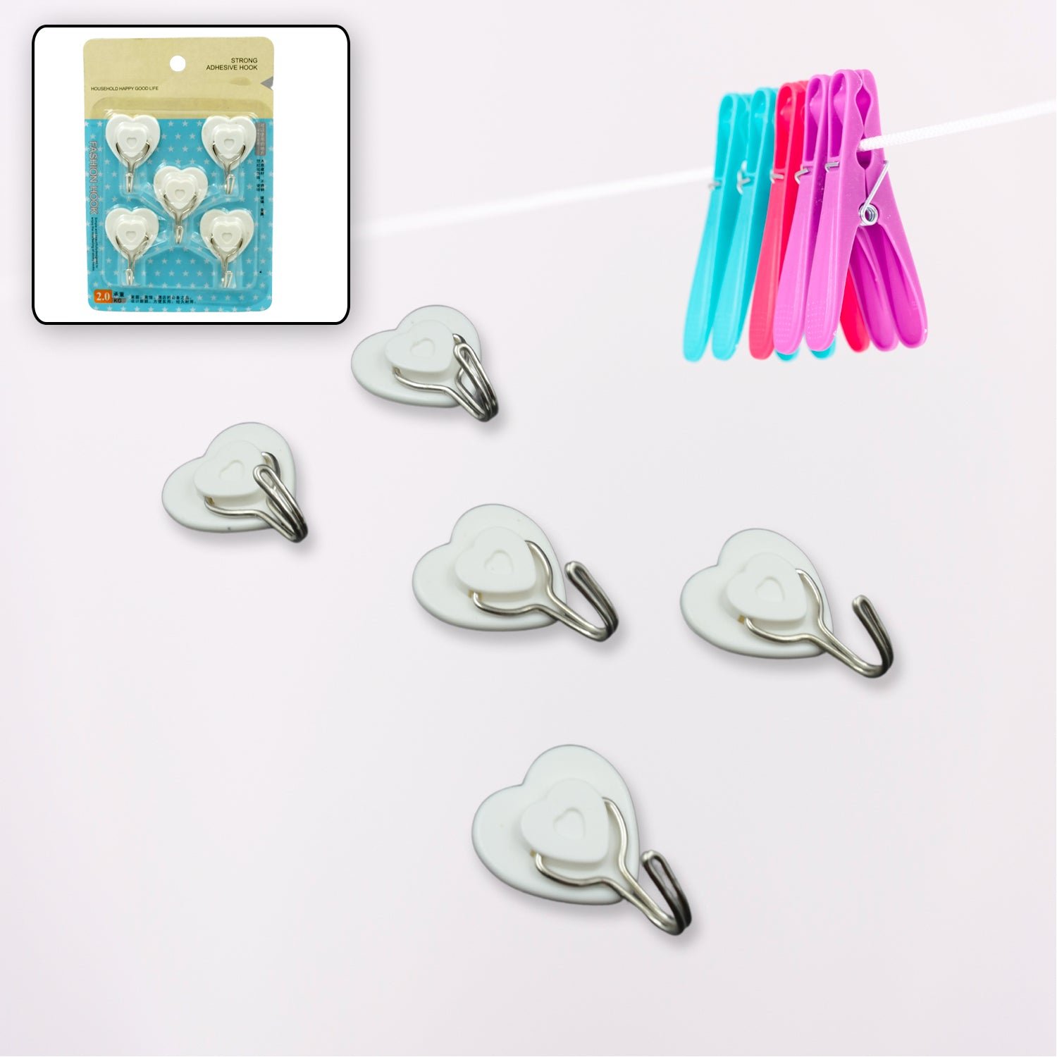 Multipurpose Strong Hook Self-Adhesive hooks for wall Heavy Plastic Hook, Sticky Hook Household For Home , Decorative Hooks, Bathroom & All Type Wall Use Hook , Suitable for Bathroom, Kitchen, Office (5 Pc Set) - Shivani Jaswal Multipurpose Strong Hook Self-Adhesive hooks for wall Heavy Plastic Hook, Sticky Hook Household For Home , Decorative Hooks, Bathroom & All Type Wall Use Hook , Suitable for Bathroom, Kitchen, Office (5 Pc Set)