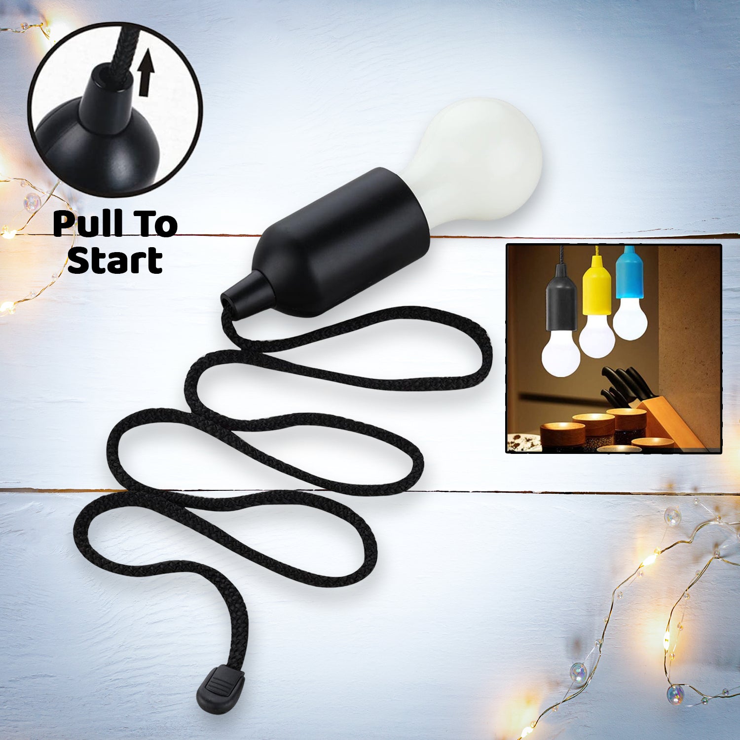 LED Pull Cord Light – Hanging Black LED Bulb (1 Pc) - Shivani Jaswal LED Pull Cord Light – Hanging Black LED Bulb (1 Pc)