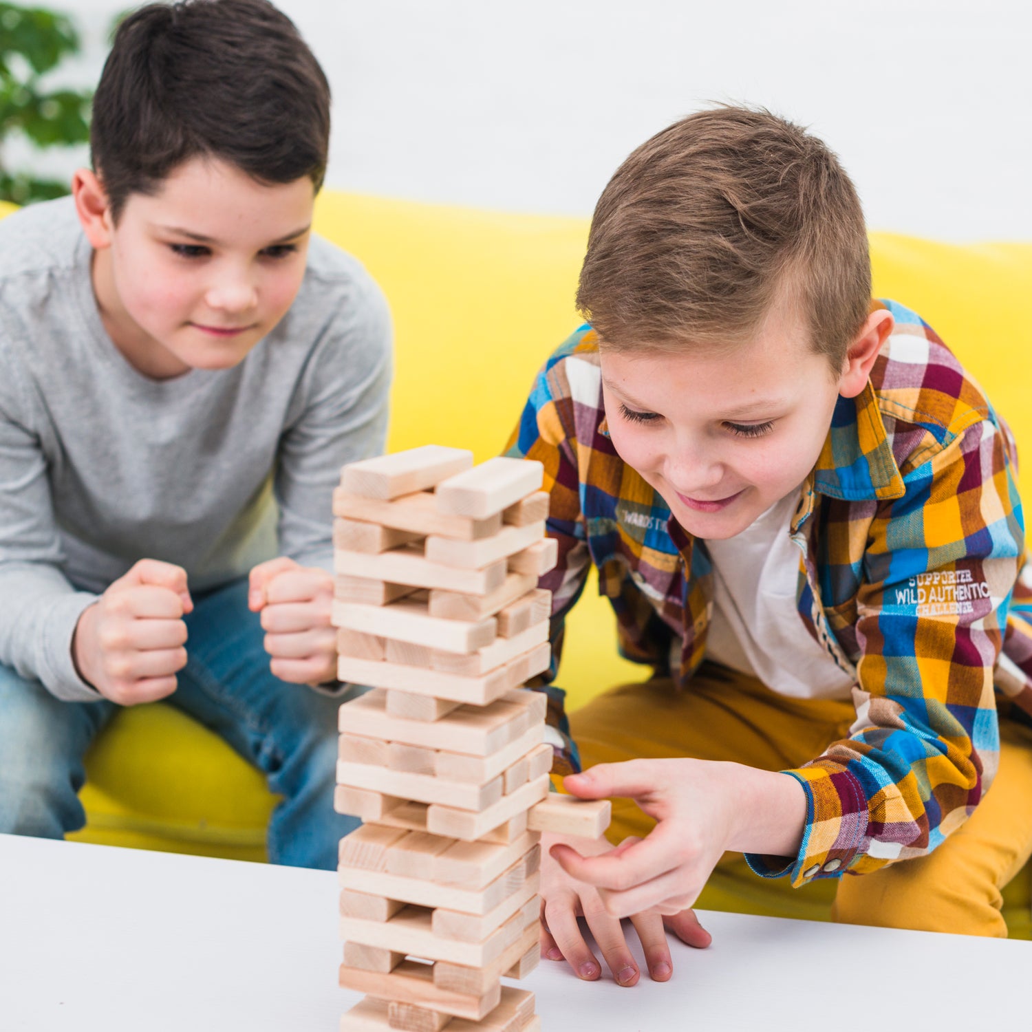 54 Pcs Blocks 4 Dices Wooden Tumbling Stacking Building - Shivani Jaswal 54 Pcs Blocks 4 Dices Wooden Tumbling Stacking Building