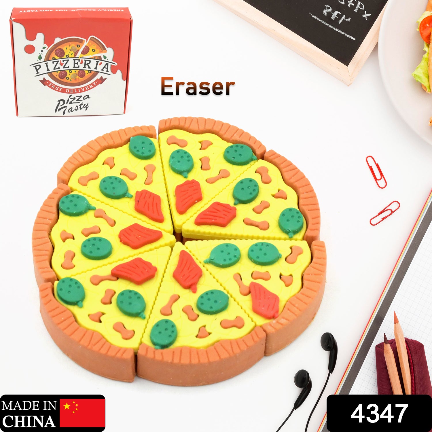 3D Pizza Slices Eraser Set – Fancy & Colorful Stationery for Kids & Gifts (7 slice) - Shivani Jaswal 3D Pizza Slices Eraser Set – Fancy & Colorful Stationery for Kids & Gifts (7 slice)