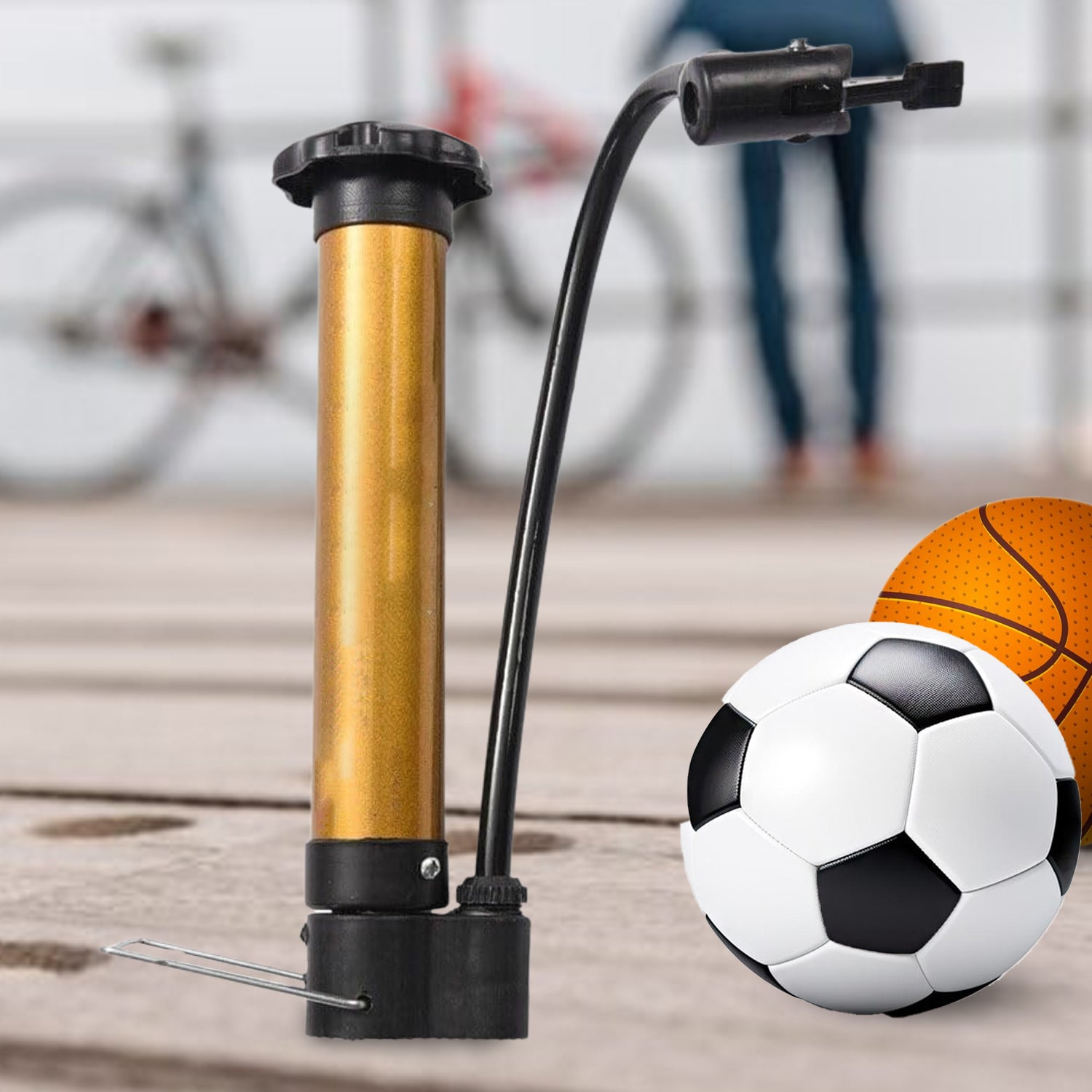 Hand Air Ball Pump – Portable Metal Inflator for Basketball, Soccer & More - Shivani Jaswal Hand Air Ball Pump – Portable Metal Inflator for Basketball, Soccer & More