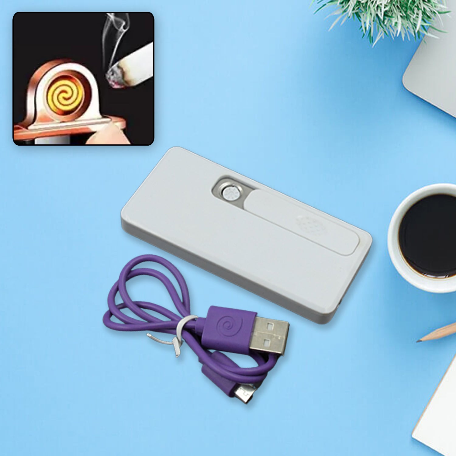 Stylish Electric USB Lighter for Men & Women (Rechargeable, Windproof) - Shivani Jaswal Stylish Electric USB Lighter for Men & Women (Rechargeable, Windproof)