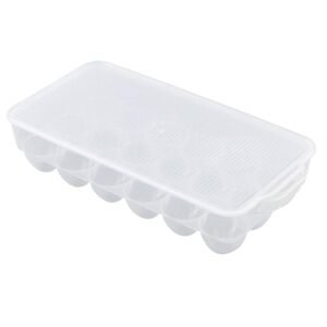 Plastic 18 Cavity Egg Storage Box Or Egg Trays For Refrigerator With Lid & Handles High Quality, Rectangular Egg Tray Box For 18 Egg (1 Pc)