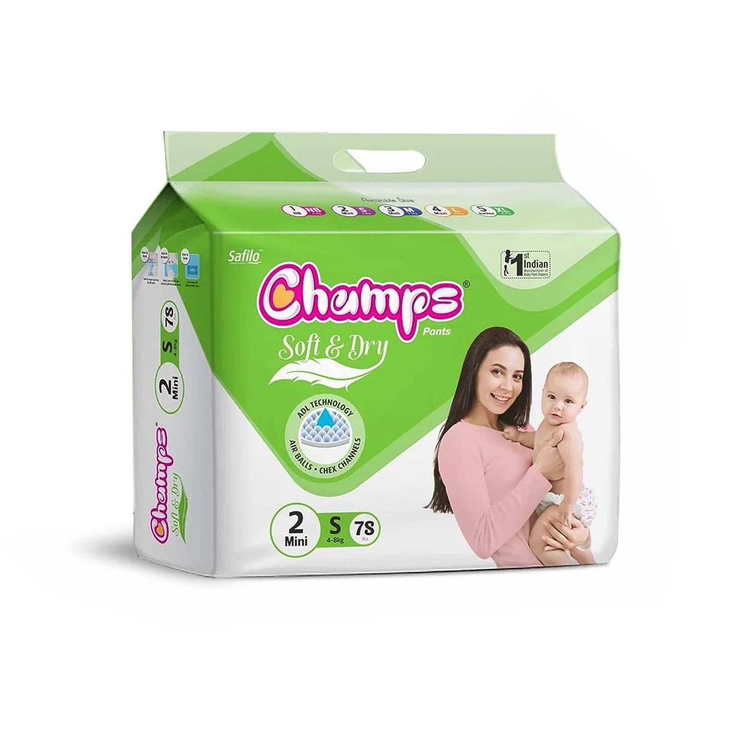 Champs Soft and Dry Baby Diaper Pants 78 Pcs (Small Size S78) - Shivani Jaswal Champs Soft and Dry Baby Diaper Pants 78 Pcs (Small Size S78)