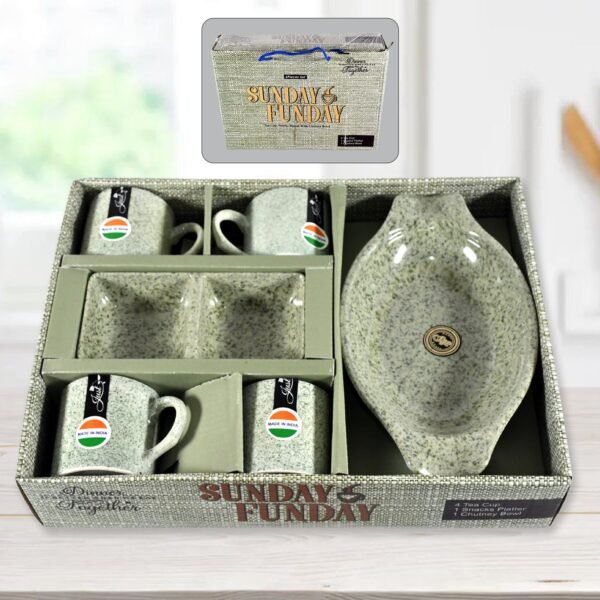 Sunday Funday 6-Piece Tea Set Ã¢â‚¬â€œ Platter & Dual Bowl