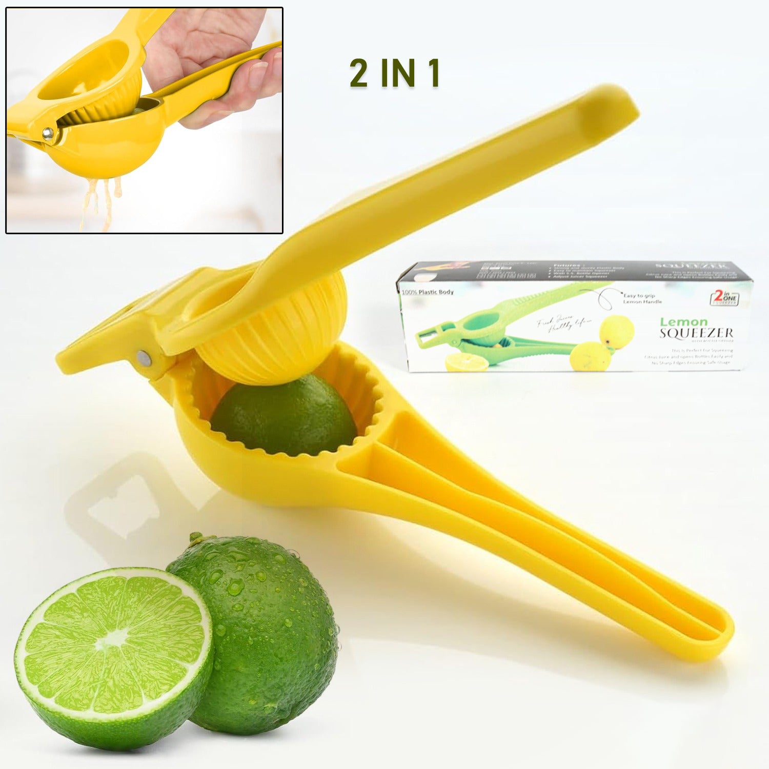 Kitchen 2 in 1 Unbreakable Lemon Squeezer and Bottle Opener (1 Pc) - Shivani Jaswal Kitchen 2 in 1 Unbreakable Lemon Squeezer and Bottle Opener (1 Pc)