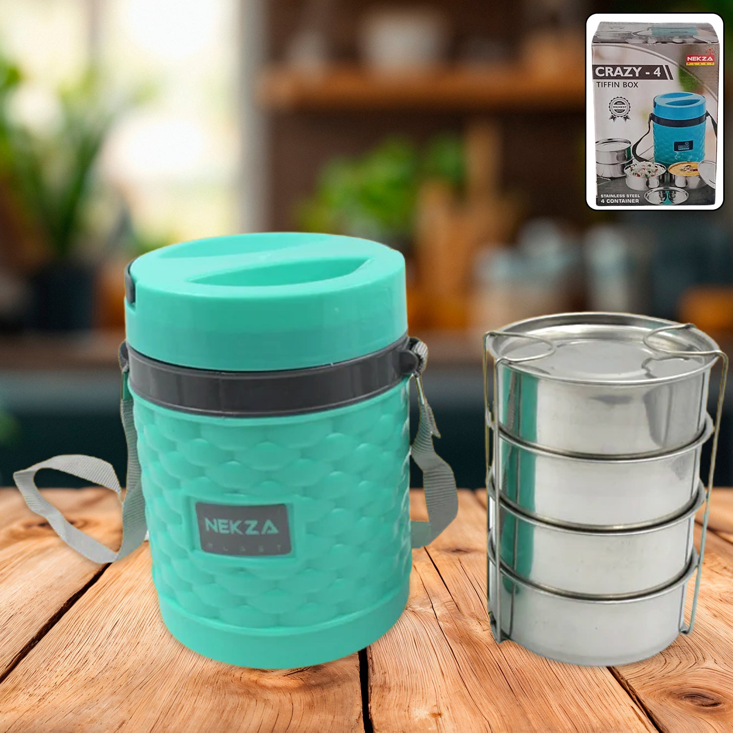 Double Wall Insulated Tiffin with Handle (1 Pc): Stackable, Hot Food Container - Shivani Jaswal Double Wall Insulated Tiffin with Handle (1 Pc): Stackable, Hot Food Container