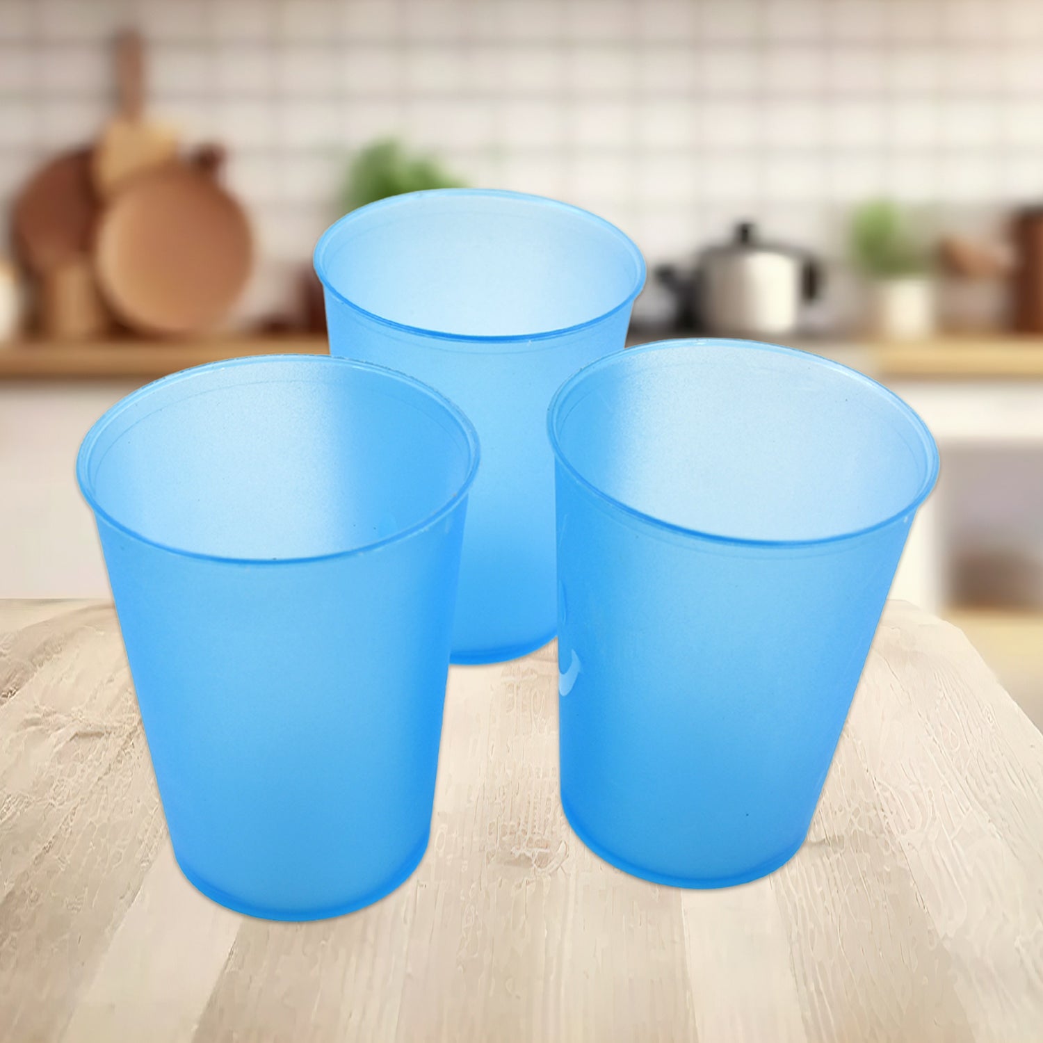 Reusable Plastic Drinking Tumblers - 4-Piece Transparent Water Cup Set for Kitchen & Dining - Shivani Jaswal Reusable Plastic Drinking Tumblers - 4-Piece Transparent Water Cup Set for Kitchen & Dining