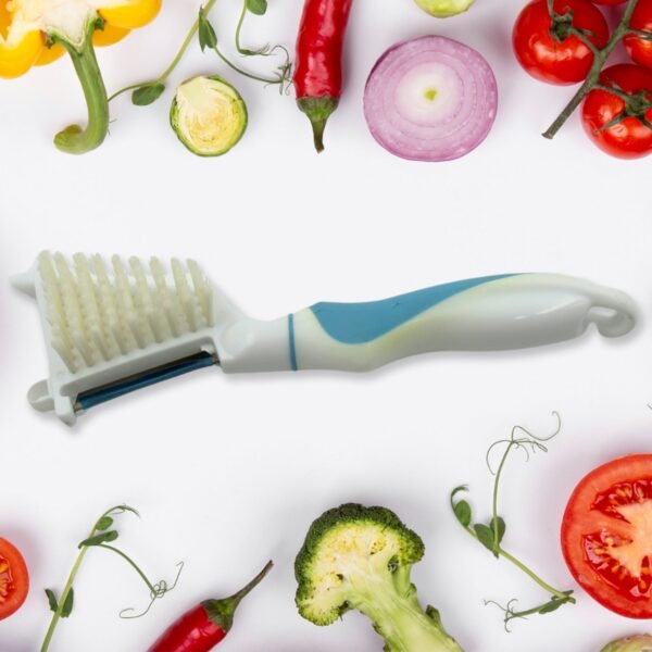 Multipurpose Peeler Brush Ã¢â‚¬â€œ Stainless Steel Peeler with Cleaning Brush (1 Pc)