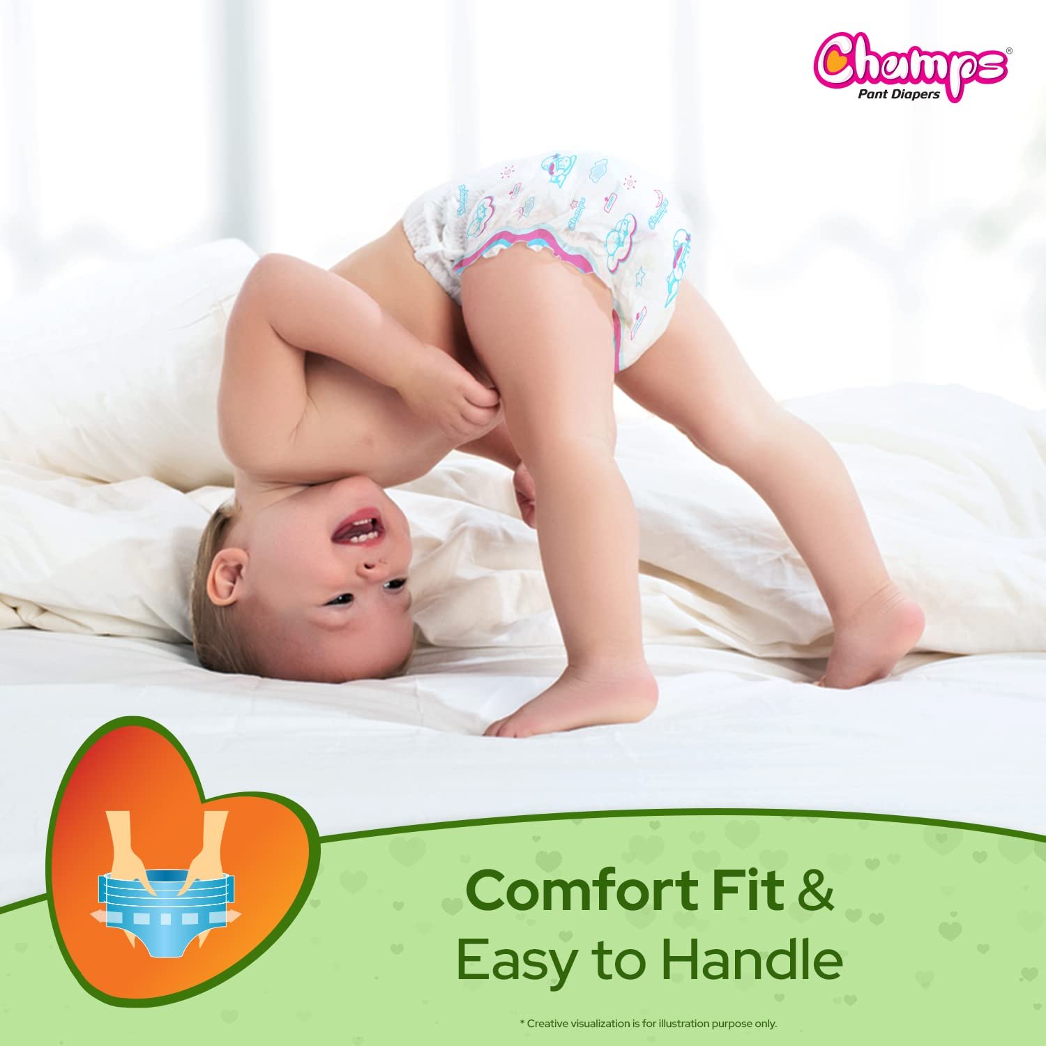 Champs Soft and Dry Baby Diaper Pants 78 Pcs (Small Size S78) - Shivani Jaswal Champs Soft and Dry Baby Diaper Pants 78 Pcs (Small Size S78)