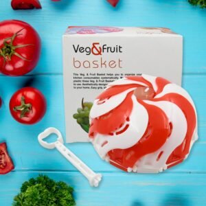 Folding Fruit Basket with Hanging Stand Ã¢â‚¬â€œ Lotus Shape Tray for Fruits & Vegetables (1 Pc)