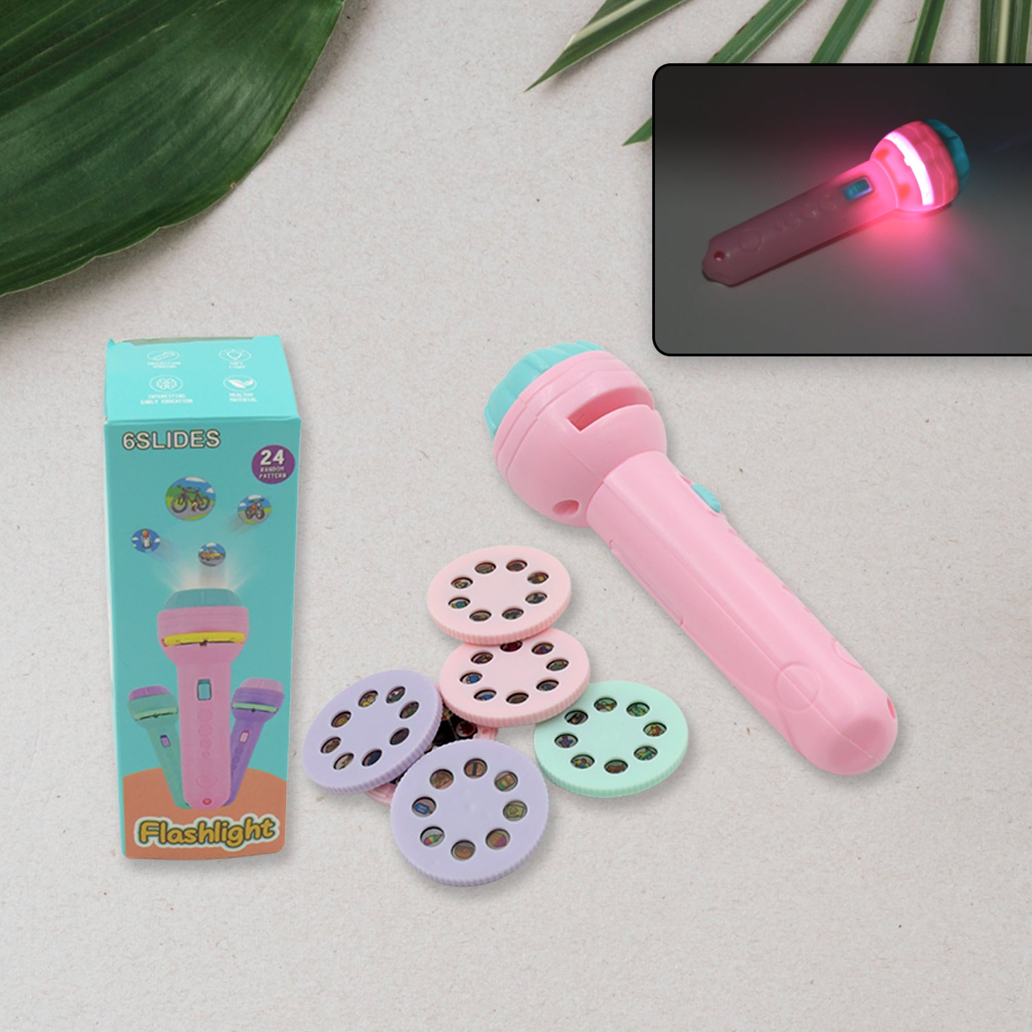 Mini Slide Projector for Kids with 6 Slide and Animated Pattern, Flashlight Torch for Kids, Projector Torch, Educational Learning Toy, Education Learning For Girls & boy - Shivani Jaswal Mini Slide Projector for Kids with 6 Slide and Animated Pattern, Flashlight Torch for Kids, Projector Torch, Educational Learning Toy, Education Learning For Girls & boy