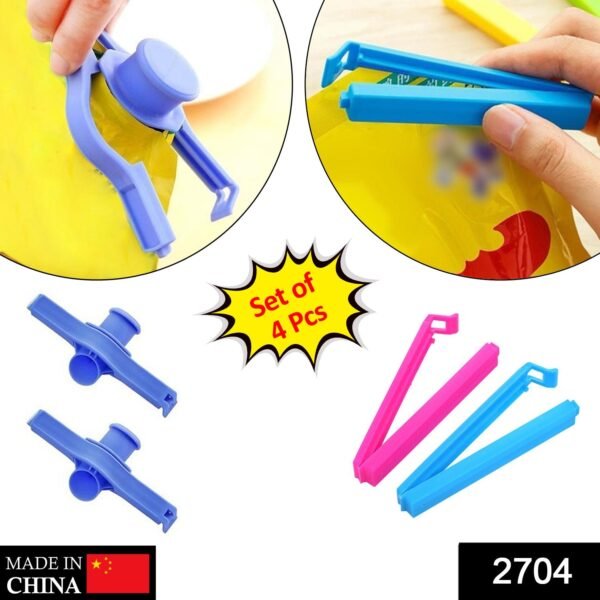 4 Pc Food Sealing Clip used in all kinds of places including household and official, especially for sealing packed food and stuff.