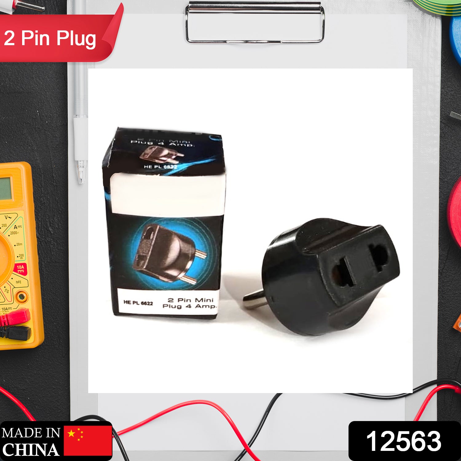2 Pin 4 Amp. Conversion Electrical connector Plug, 2 PIN Plug Converter, Plug Adapter With Color Box (1 Pc ) - Shivani Jaswal 2 Pin 4 Amp. Conversion Electrical connector Plug, 2 PIN Plug Converter, Plug Adapter With Color Box (1 Pc )