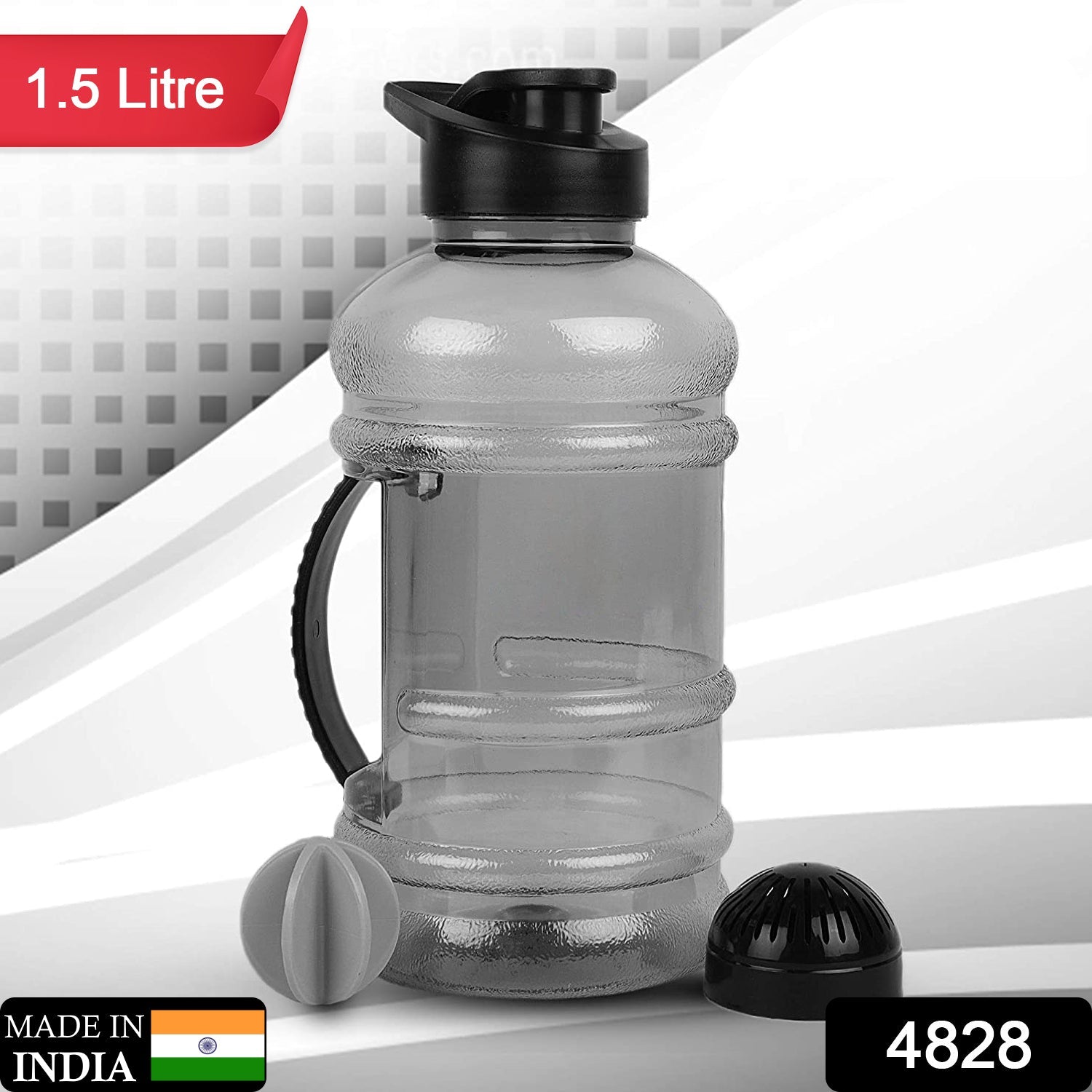 Sports Gym 1.5 Liters Gallon Water Bottle with Mixer and Strainer - Shivani Jaswal Sports Gym 1.5 Liters Gallon Water Bottle with Mixer and Strainer